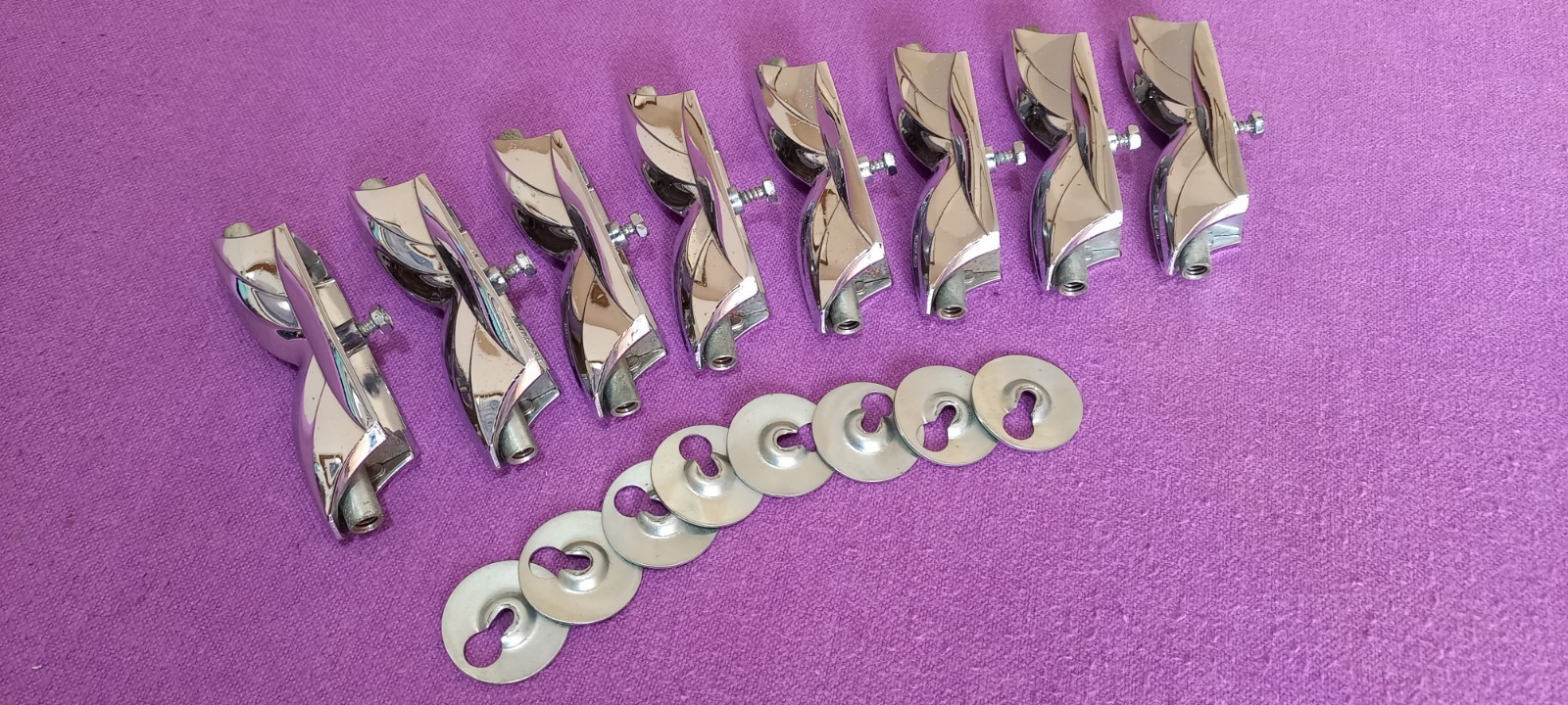 8x Vintage Premier 2000 series lugs for snare drum etc UK made vg complete units