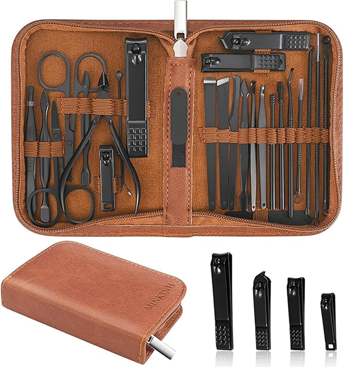 Manicure Set Professional Nail Clipper Kit-26 Pieces, Brown | Stainless Steel Ma