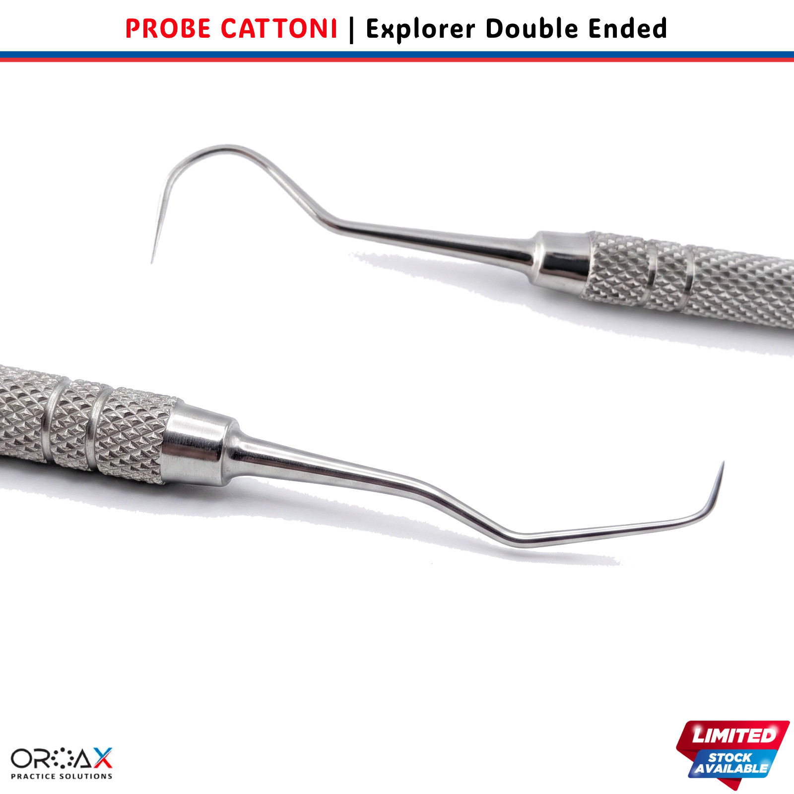 OROAX Cattoni Probe Set 2Pcs Dental Endodontic Diagnostic Explorers Scaler