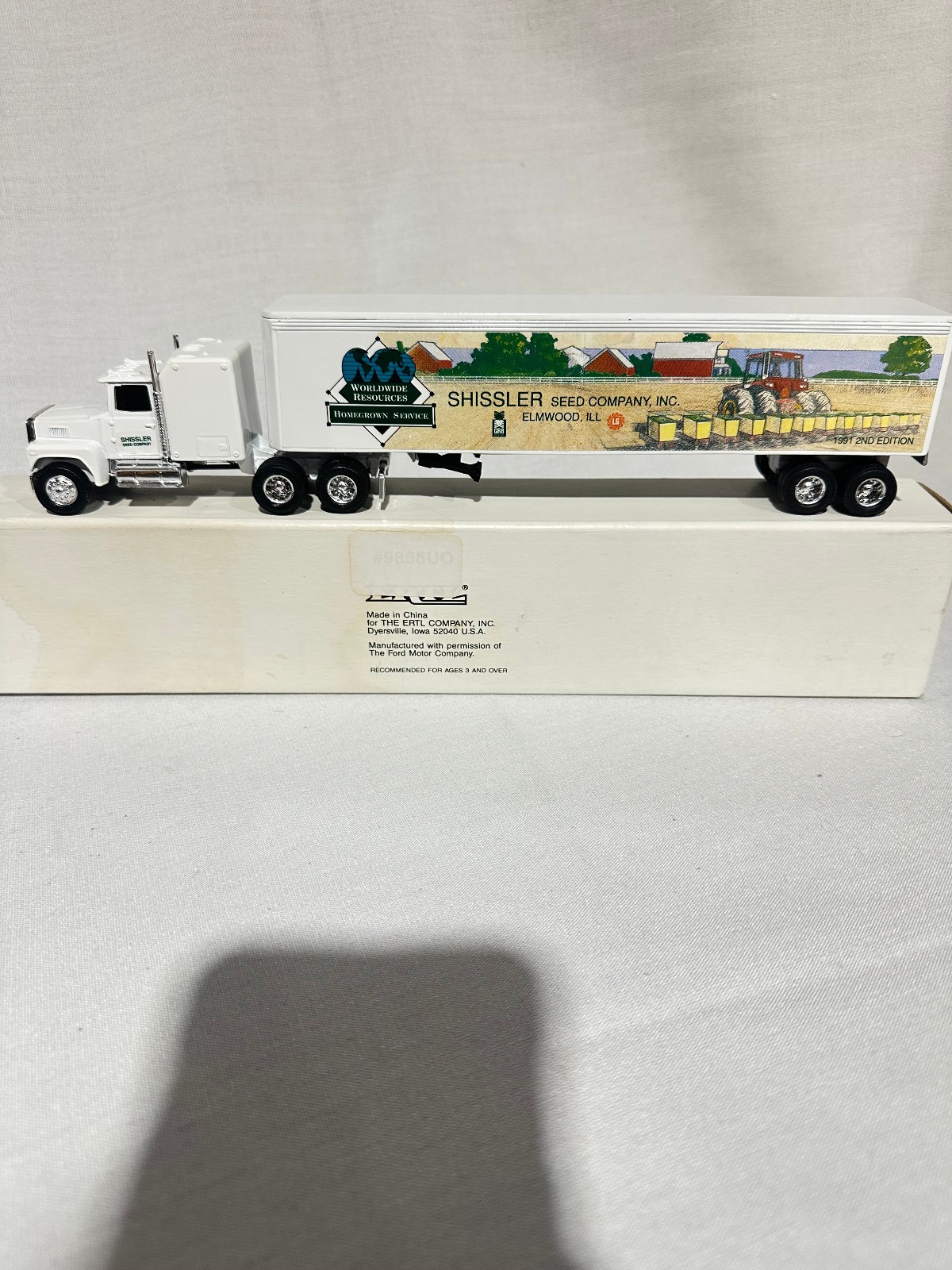 Shissler Seed Ford Semi With Van Trailer 1991 Edition  By Ertl 1/64th Scale