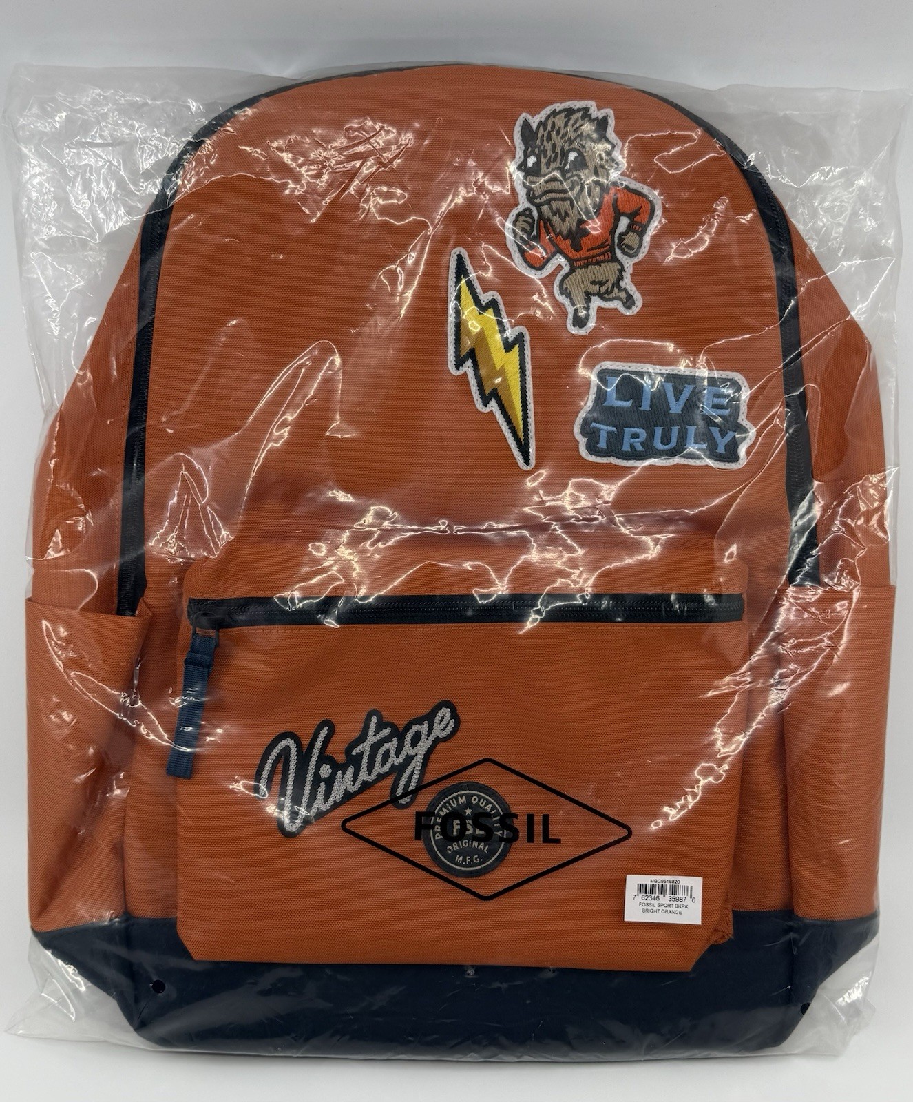 RARE FOSSIL Sport Backpack Rucksack Freizeitrucksack Tasche Bright Orange