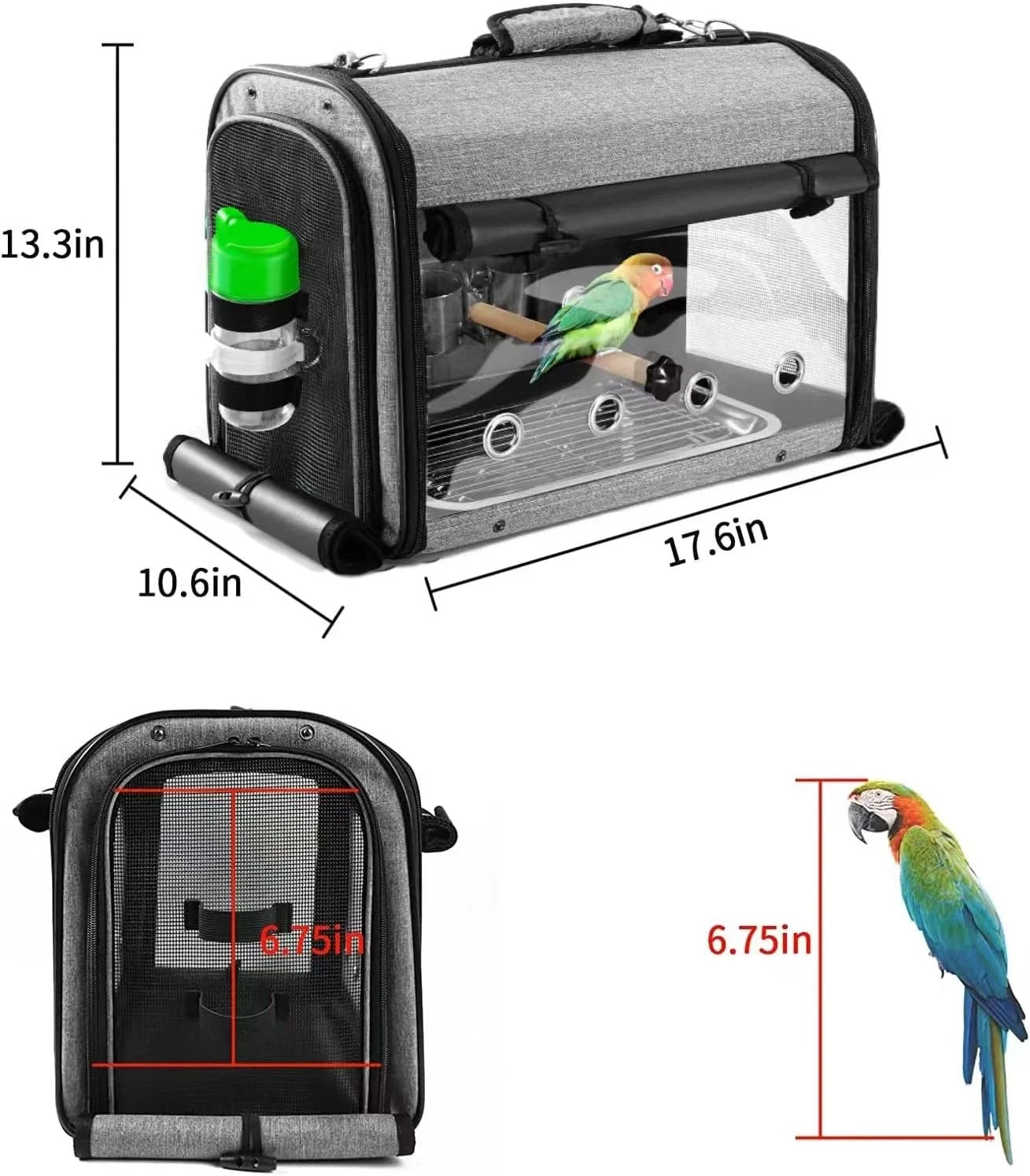 Bird Carrier Bag with Stand, Lightweight Backpack for Parrot, Portable Travel Ca