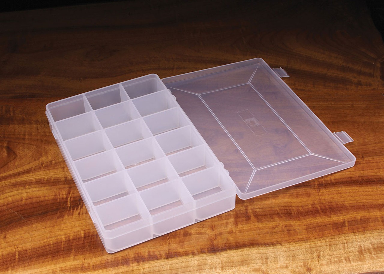 Hareline 18 Compartment Hook Box Clear Top Storage Case - New