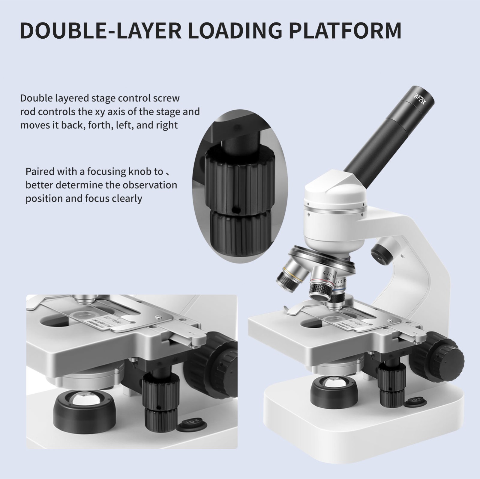 40X-2000X zoom binocular optical microscope, laboratory binocular biological mic