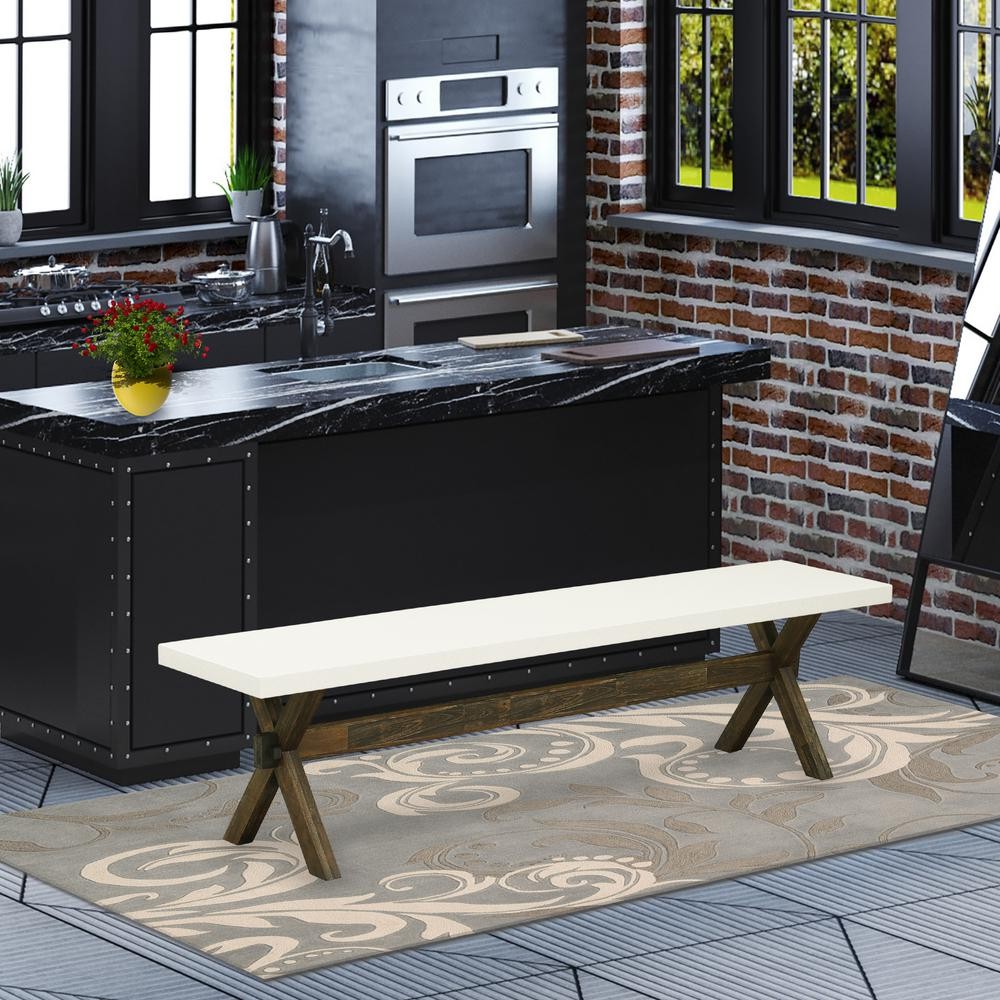 X-Style Modern Dining Bench with Solid Wood Seat