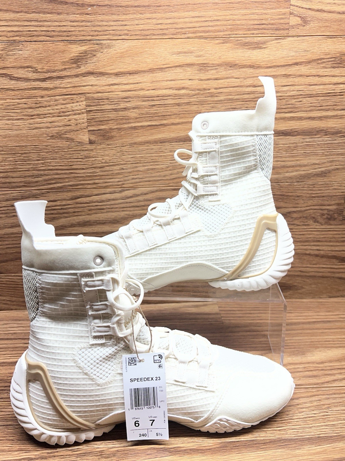 NEW Adidas Boxing Speedex 23 High Top Shoes Off White Men's Size 6 JH8822