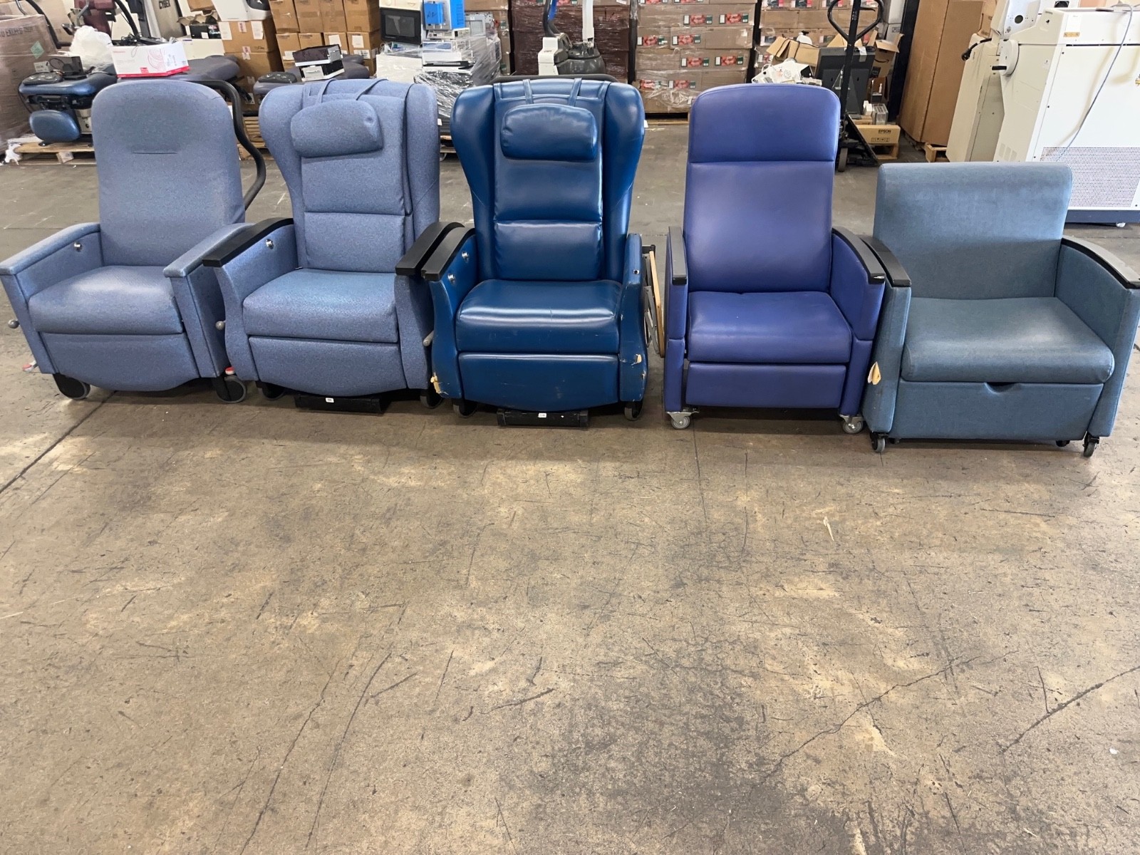 Lot of 5 Herman Miller Medical Clinical Care Chair Recliner Nemschoff