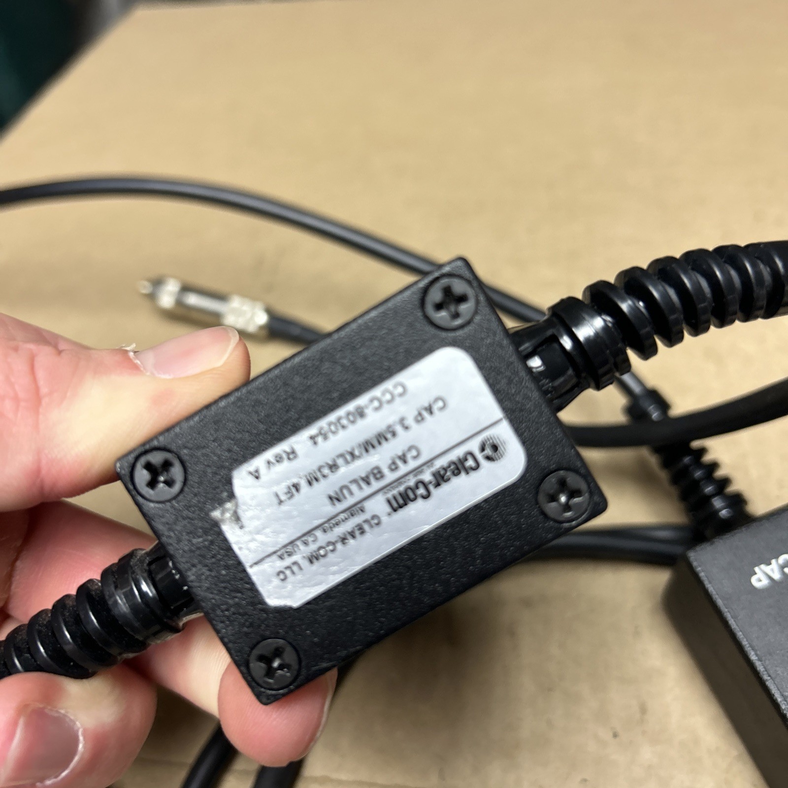 CLEAR-COM BALUN BOX ADAPTER CABLE CCC-803054 Cap 3.5MM/XLR3M 4 FT
