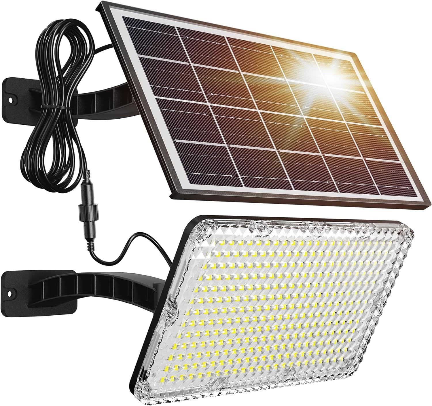 1000 Lumens LED Solar Lights Outdoor Bright Solar w/ 4000Mah Battery- Wall Porch