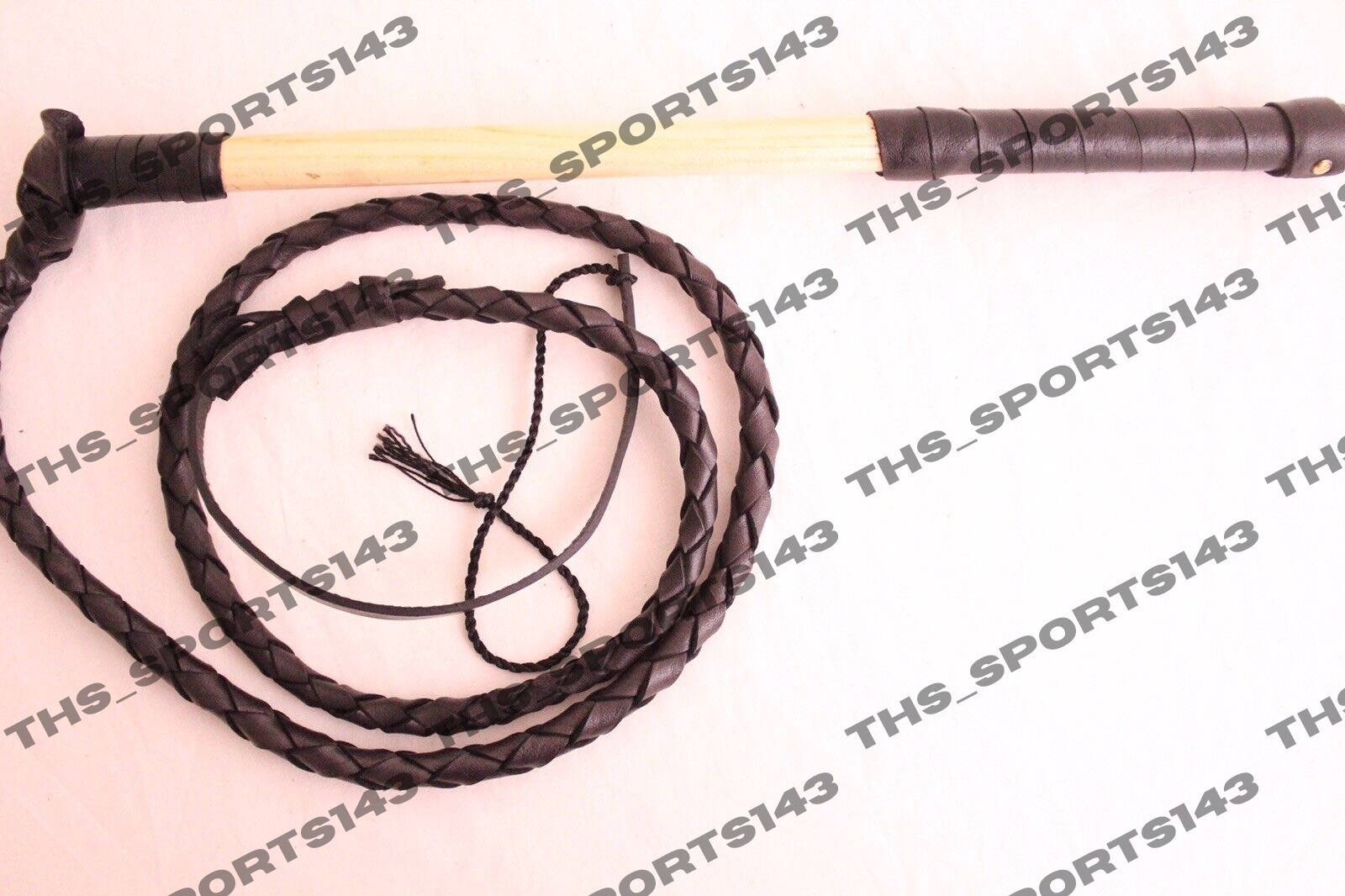 5 Ft Stock whip for Kids’ Genuine Cow Hide Leather,Hand Crafted Black Stockwhip