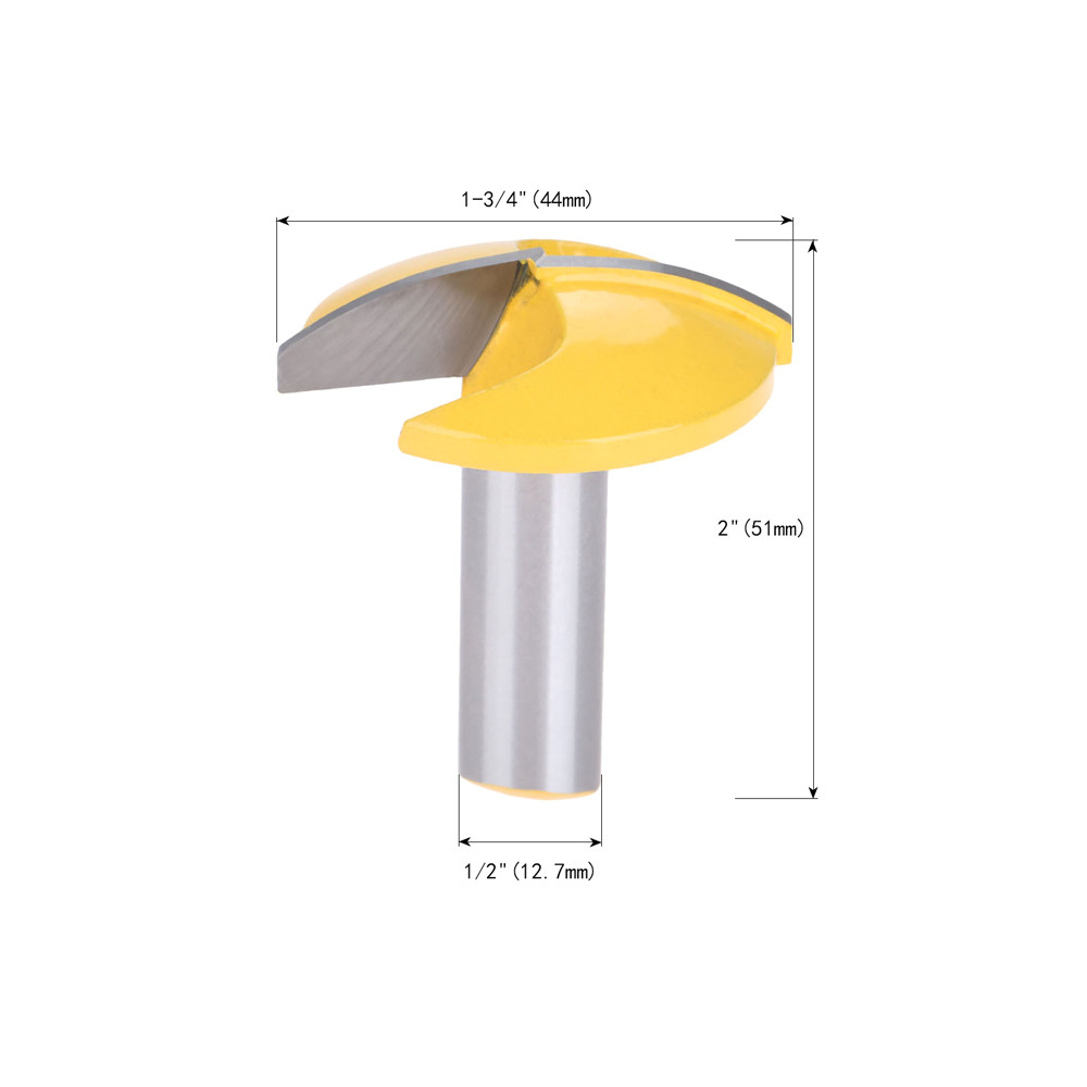 1pc Bowl Router Bit - Radius: 1.65", Diameter: 1-3/4" - 1/2" Shank