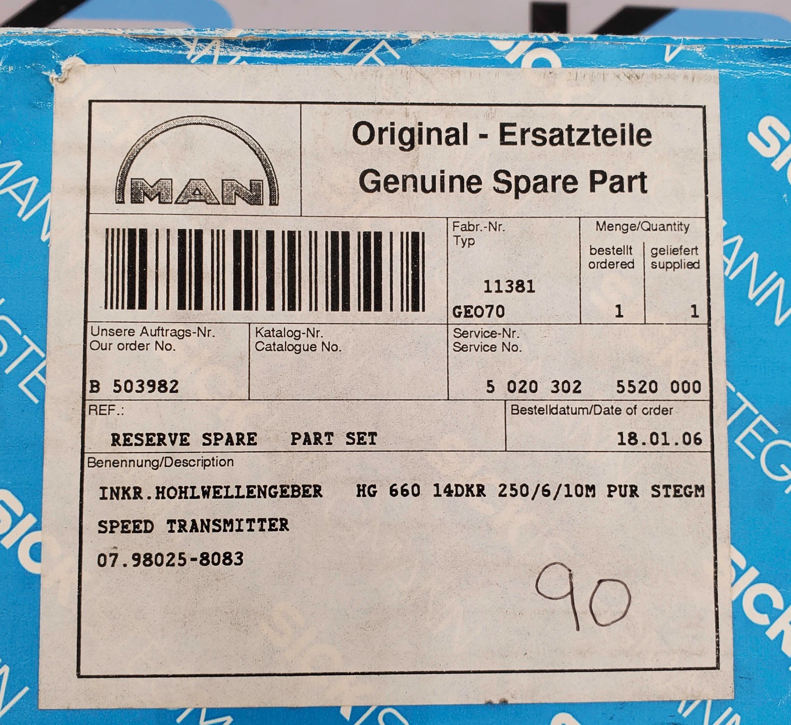 Sick DGS66-GVN00250 Incremental Encoder 30V