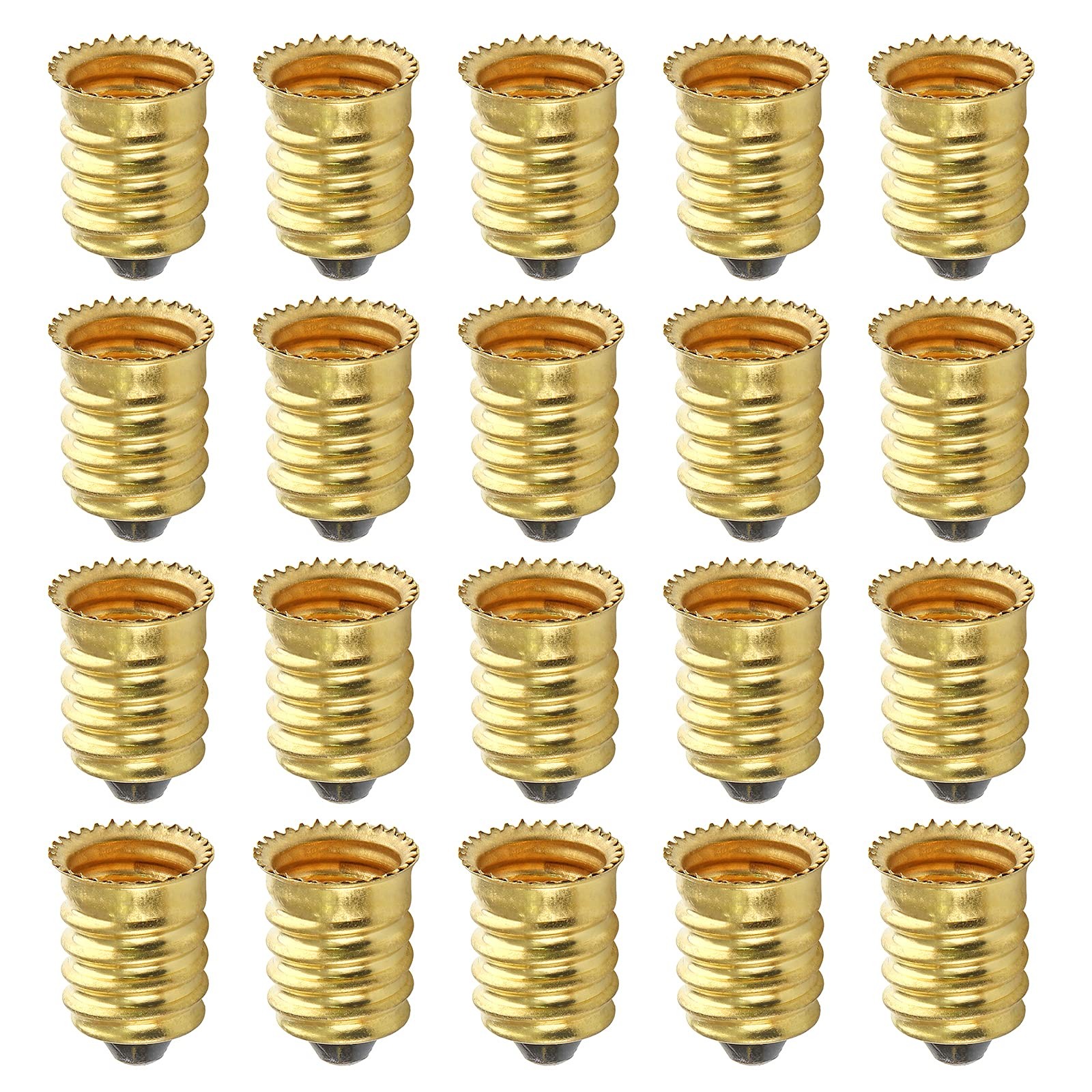 20pcs E14 to E12 Socket Adapter, E14 to E12 Converter, Golden European Base t...
