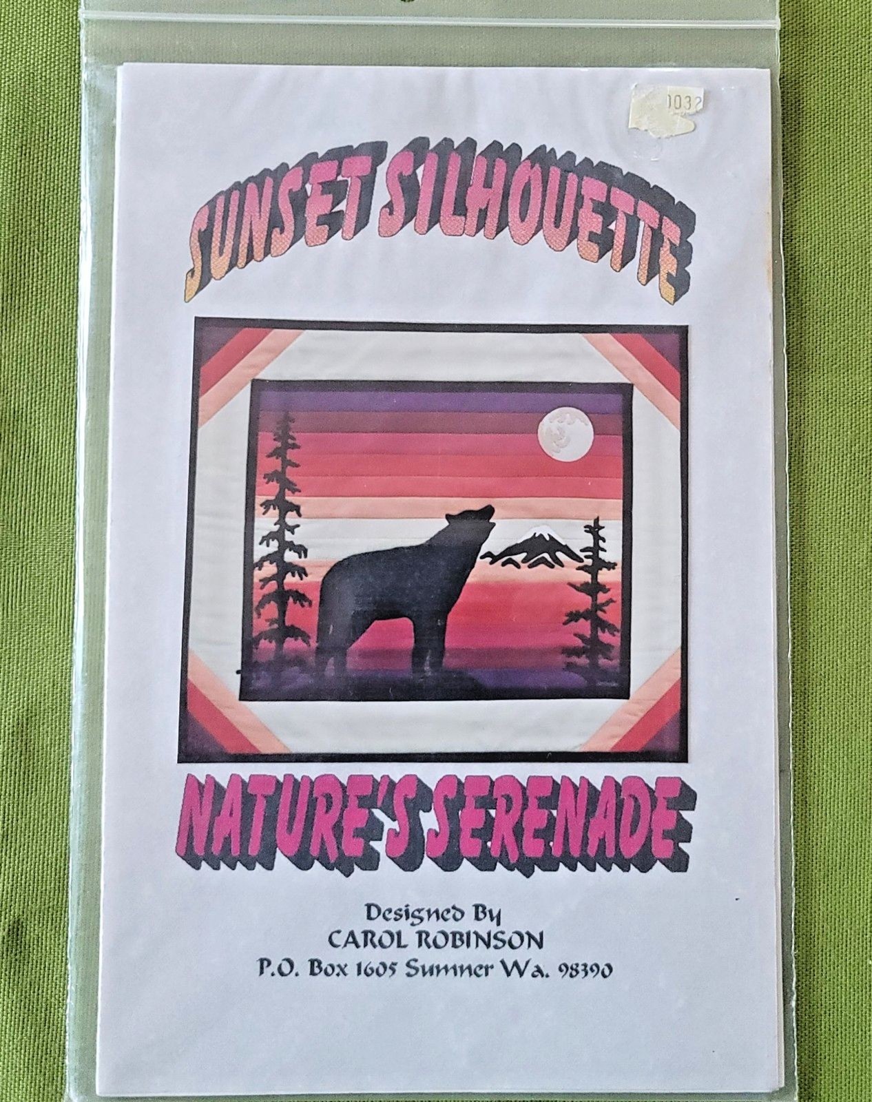 Sunset Silhouette Nature's Serenade Wolf Applique Wall Hanging 20" x 23" Pattern