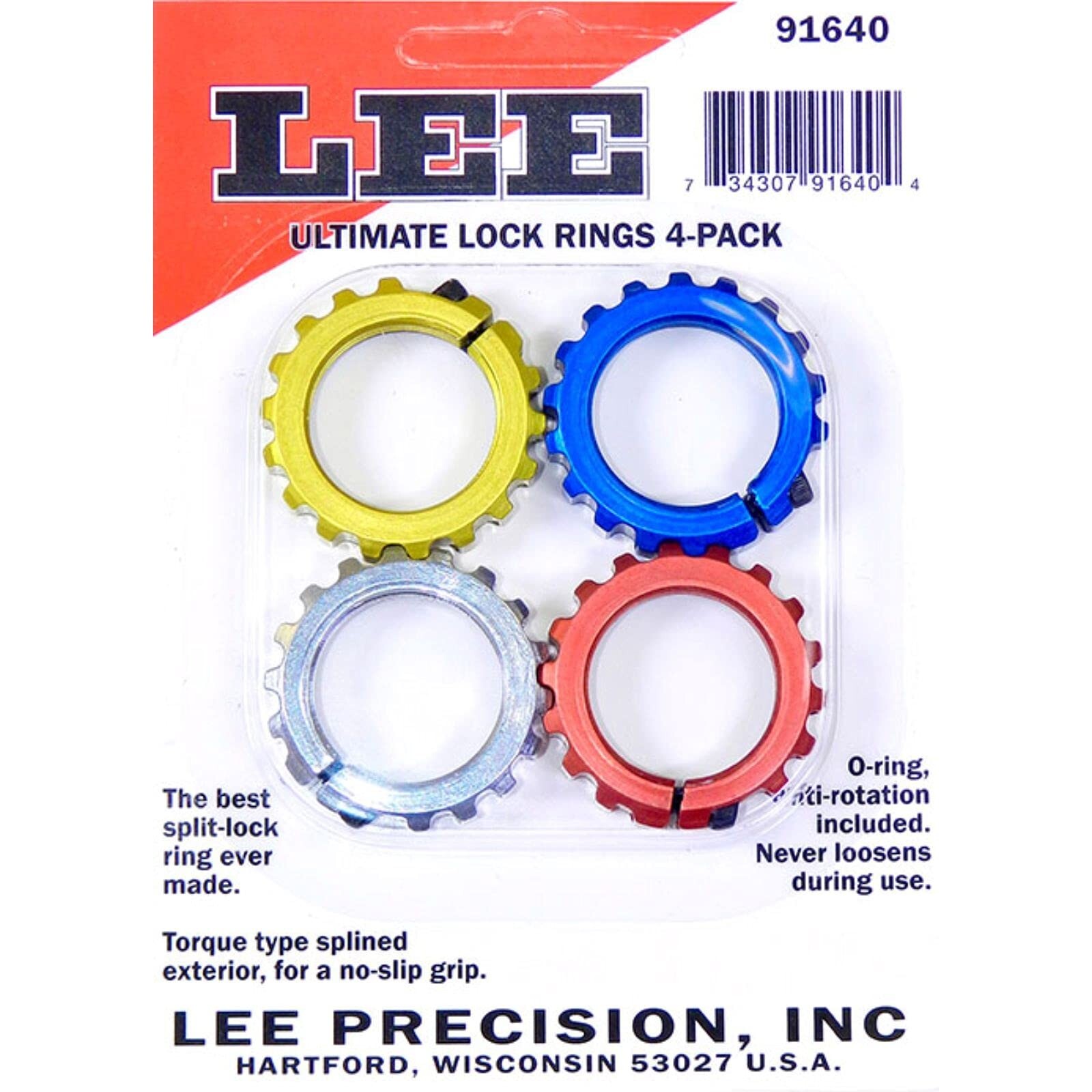 LEE PRECISION 91640: Ultimate Lock Rings 4 Pack