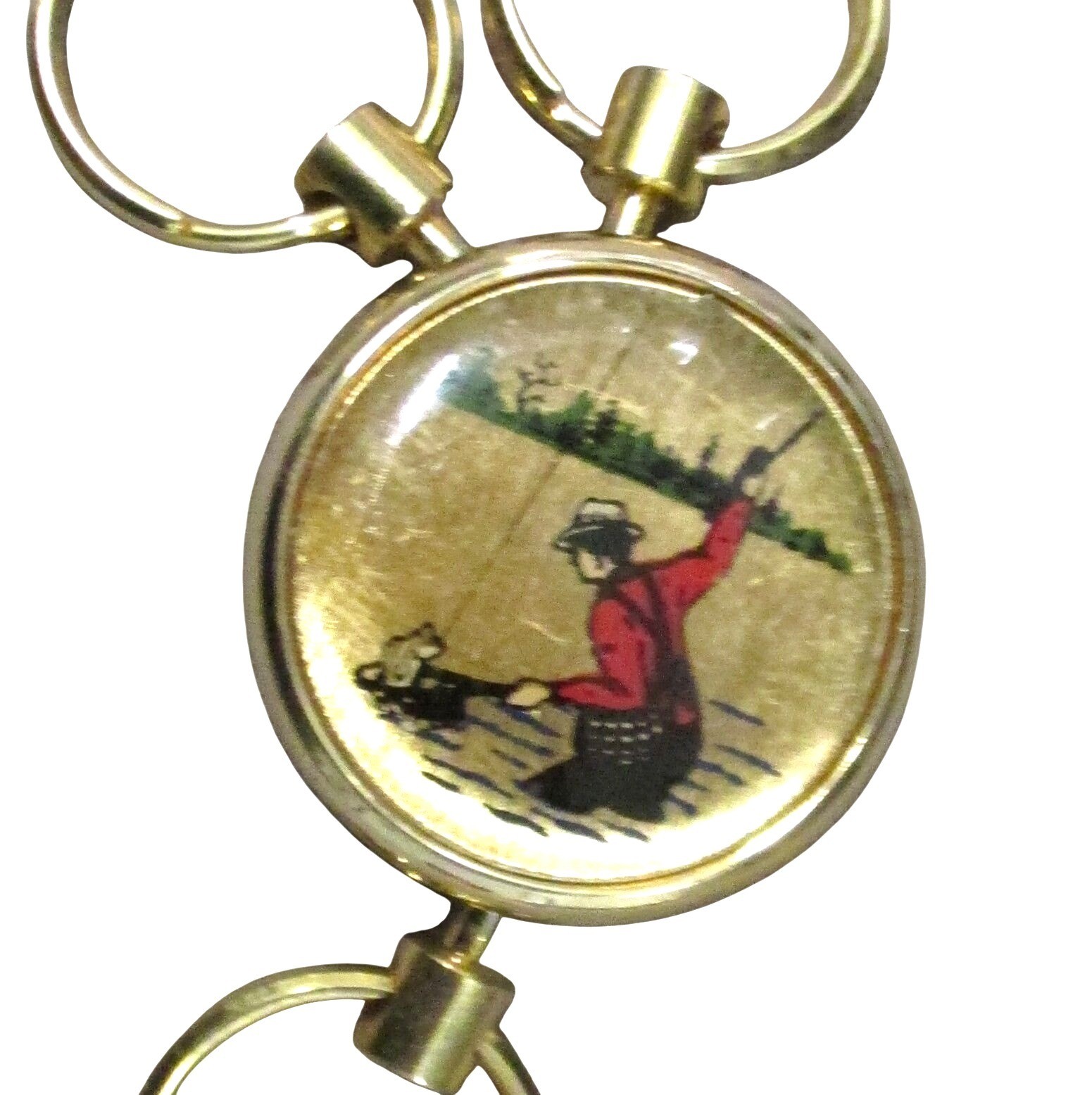 Fly Fishing Keychain With 3 Seperate Key Rings Gold Tone