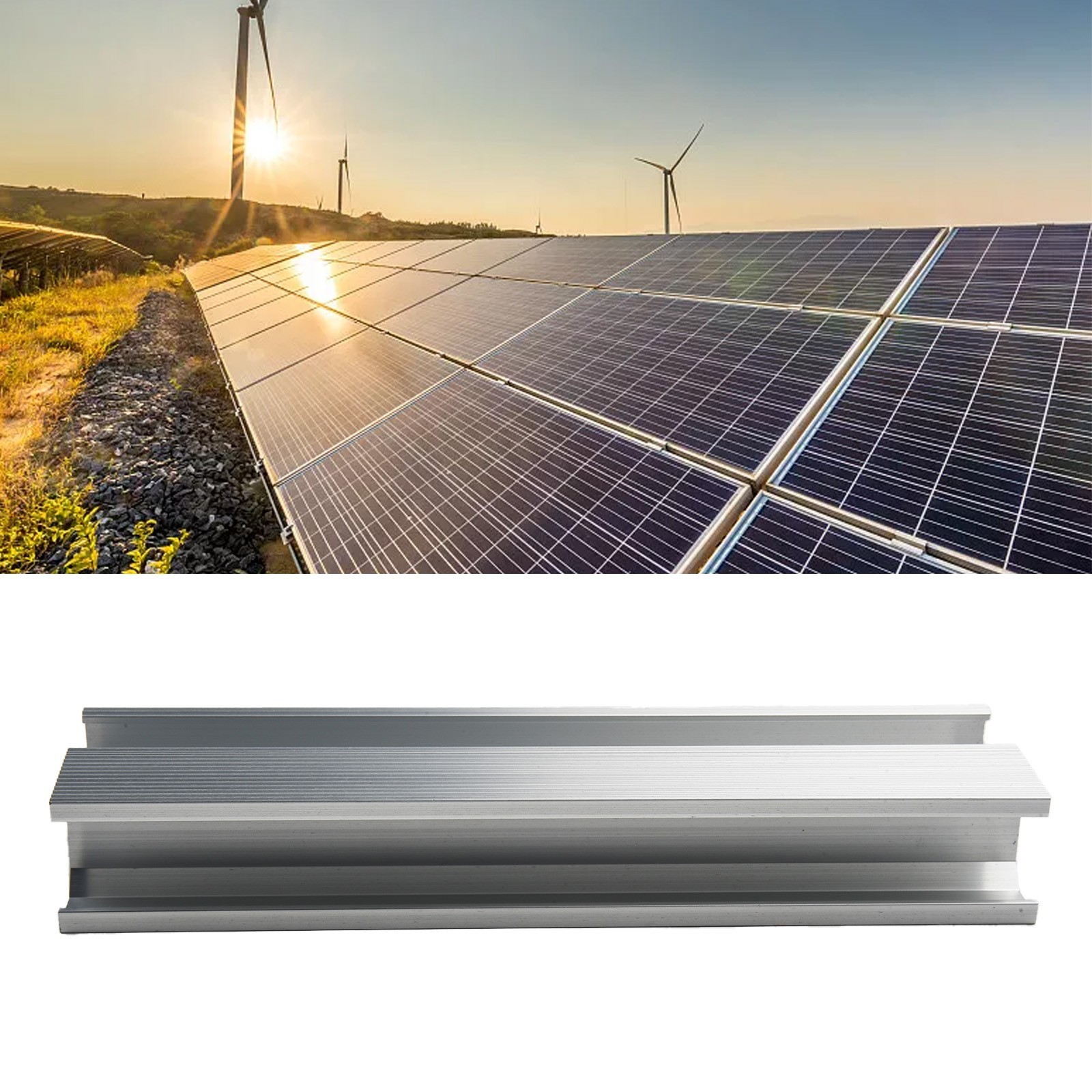 Solar Panel Mounting Rails with Aluminum Brackets 20CM Length