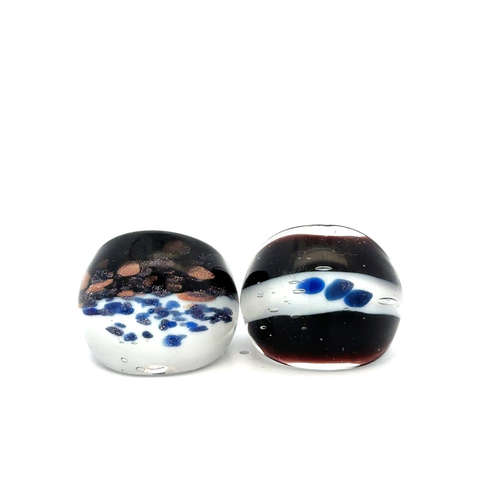Murano Hand Blown Art Glass Rings (Lot Of 2) Size 7.5