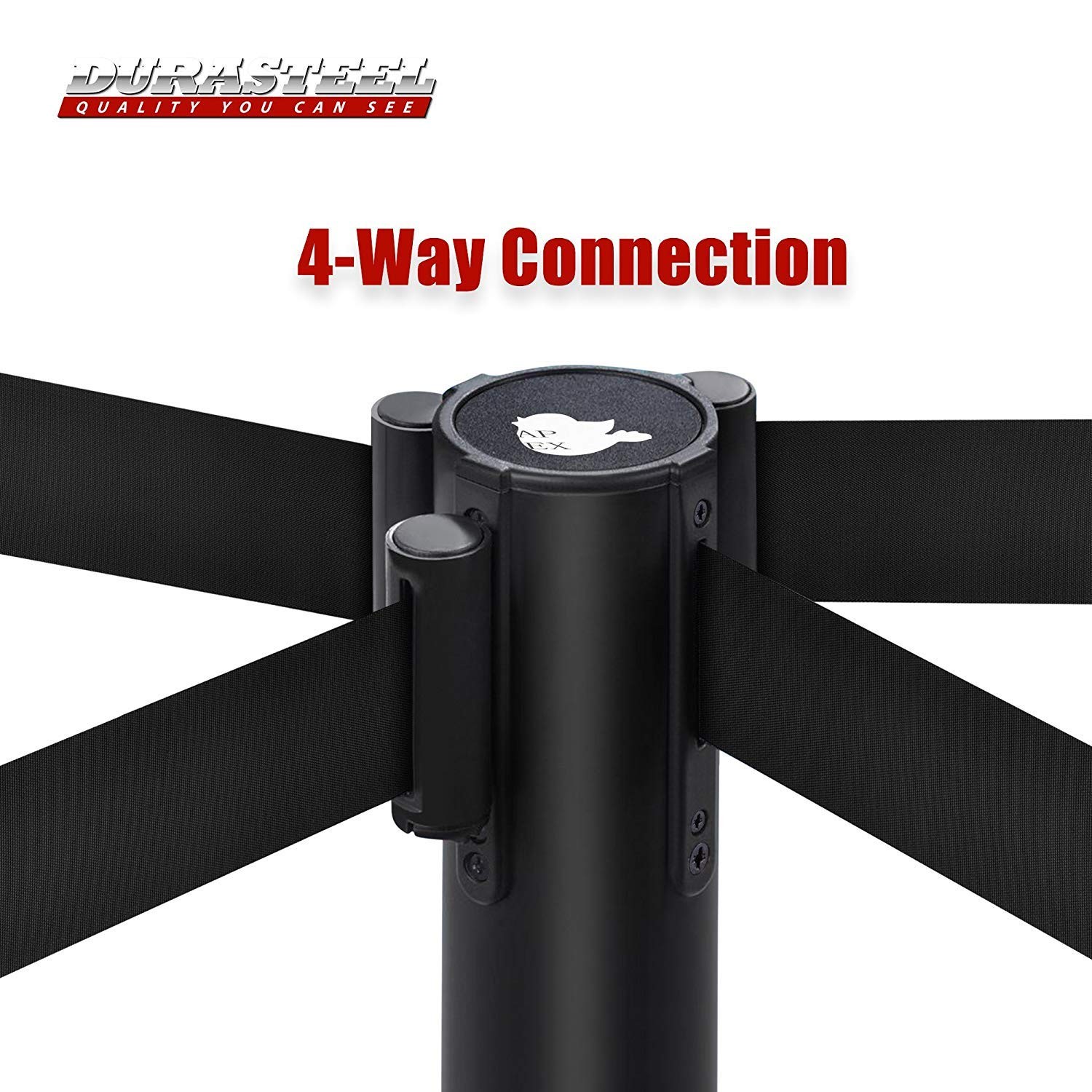 Retractable Belt Stanchion Posts 6-Pack - 6.5ft Crowd Control Barriers - Meta...