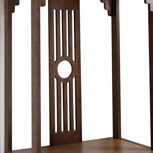 2-Layer Vintage Console Table Sofa Side Table Entryway Table Bamboo Shelf New