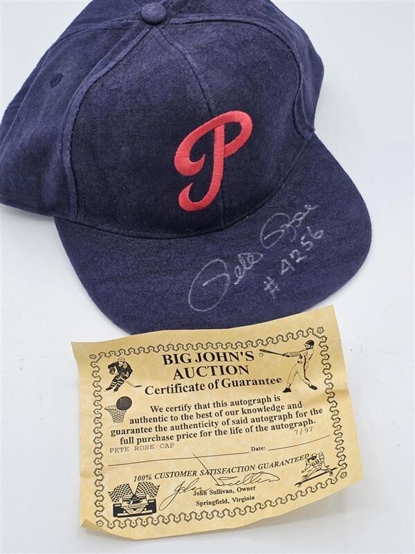 Pete Rose Signed & Inscribed "4256" Hat Cap