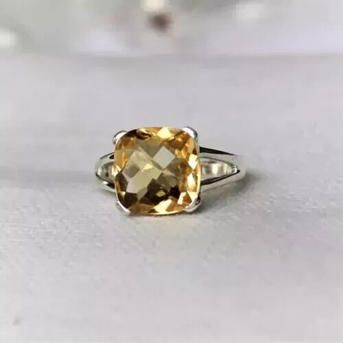 Citrine Gemstone Ring 925 Sterling Silver Statement Handmade Beautiful Ring K-66