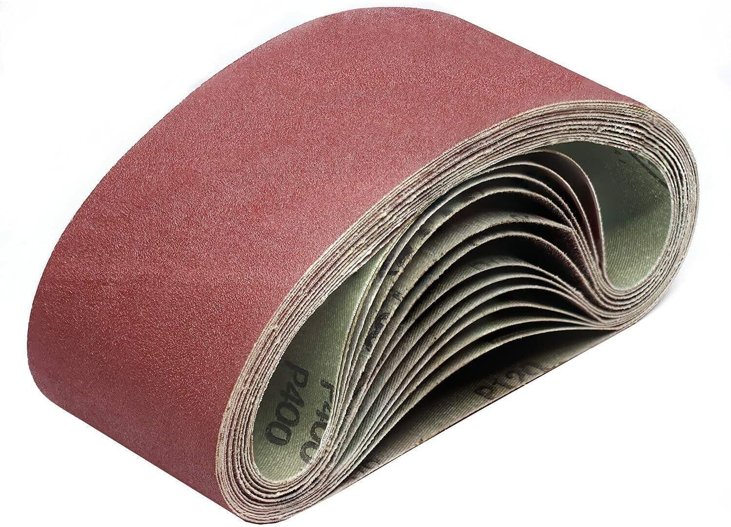 4 X 36 Inch 80 Grit Aluminum Oxide Metal Sanding Belts, 6 Pack