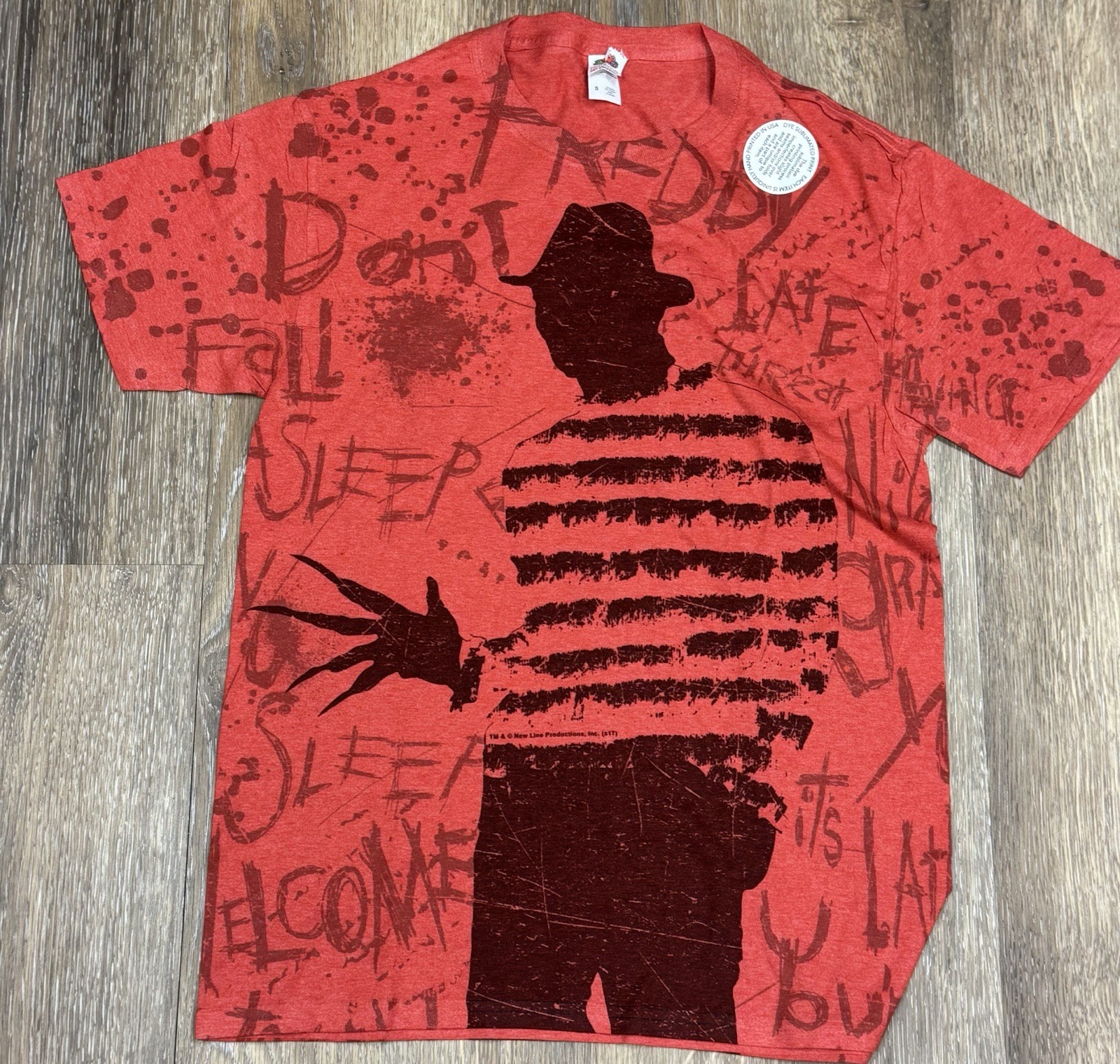 Nightmare on Elm Street T-Shirt Men’s Small S Youth Red Freddy Horror NWOT