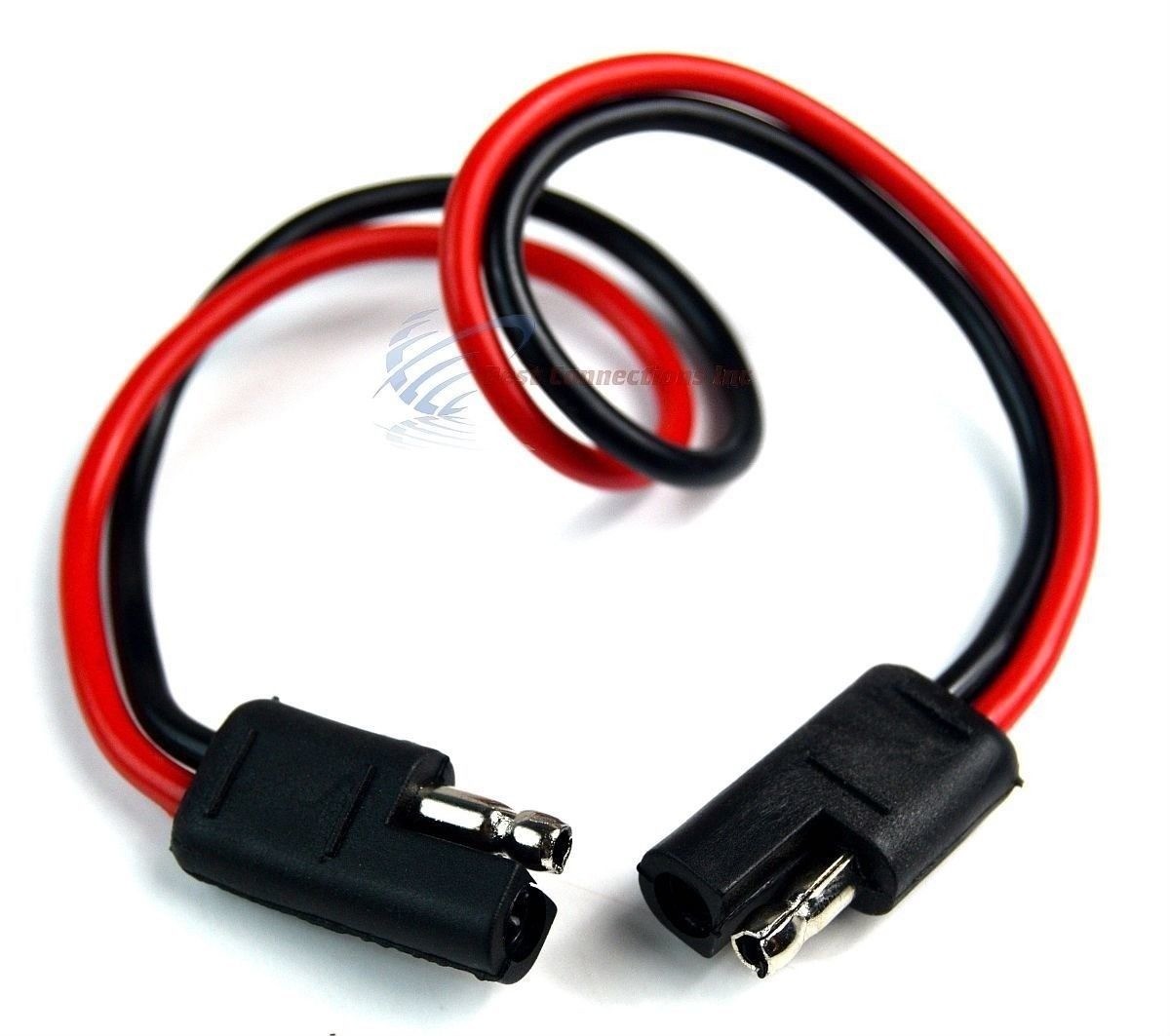 5 Pack 8 Gauge 12" 2 Pin Quick Disconnect Polarized Inline Molded Connectors