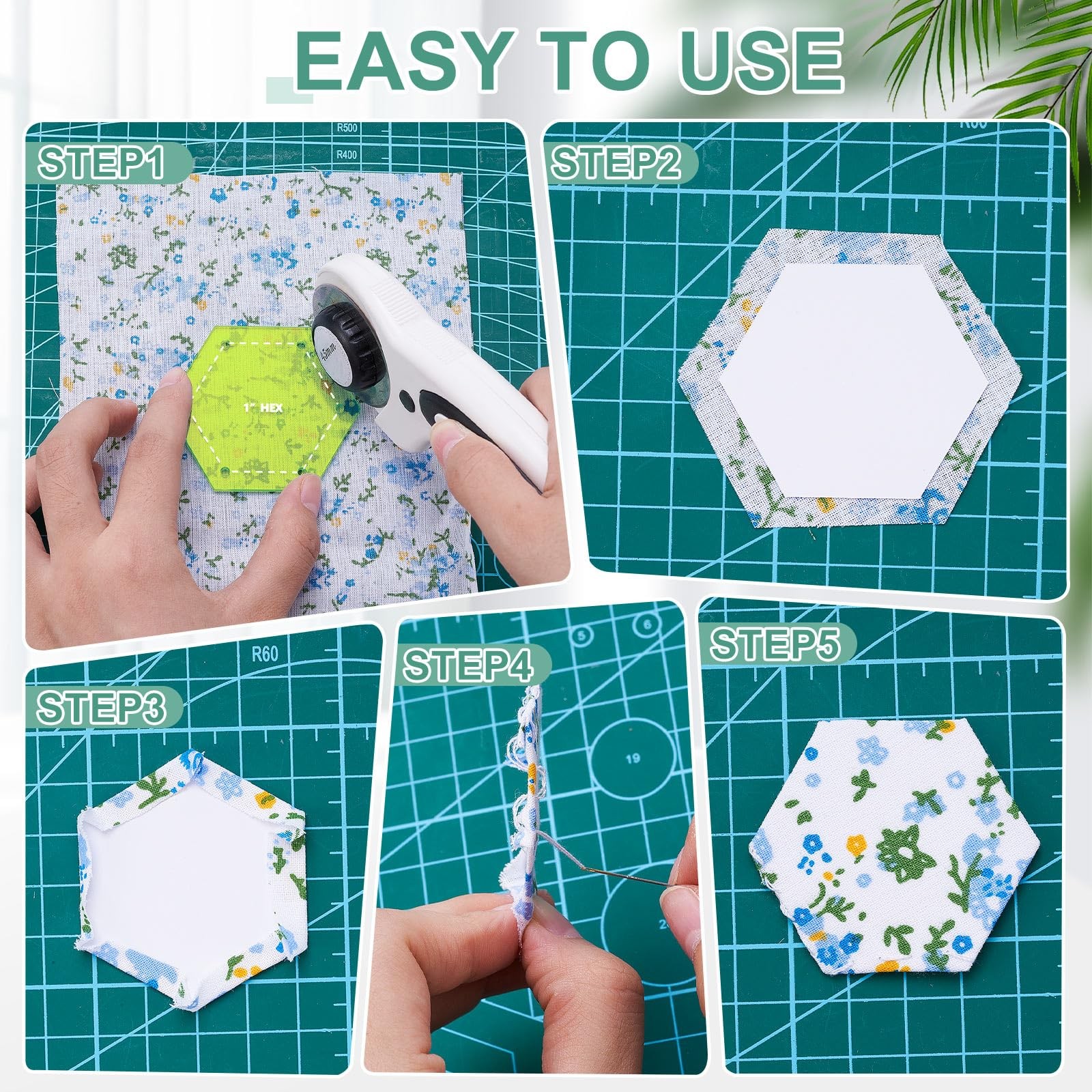 612 PCS Patchwork Paper EPP English Piecing 12 Shapes Acrylic Templates Set