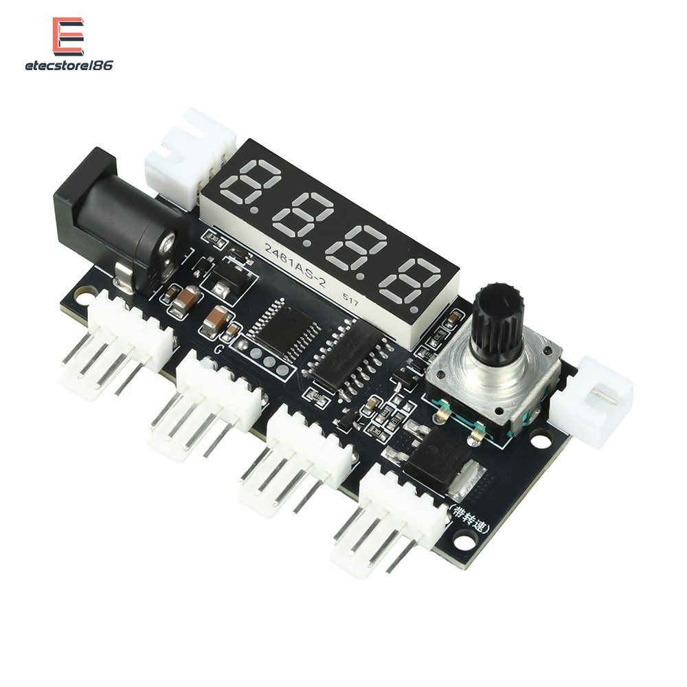 DC 5-24V 5A 4-way PWM Fan Speed Control Intelligent Temperature Control Module
