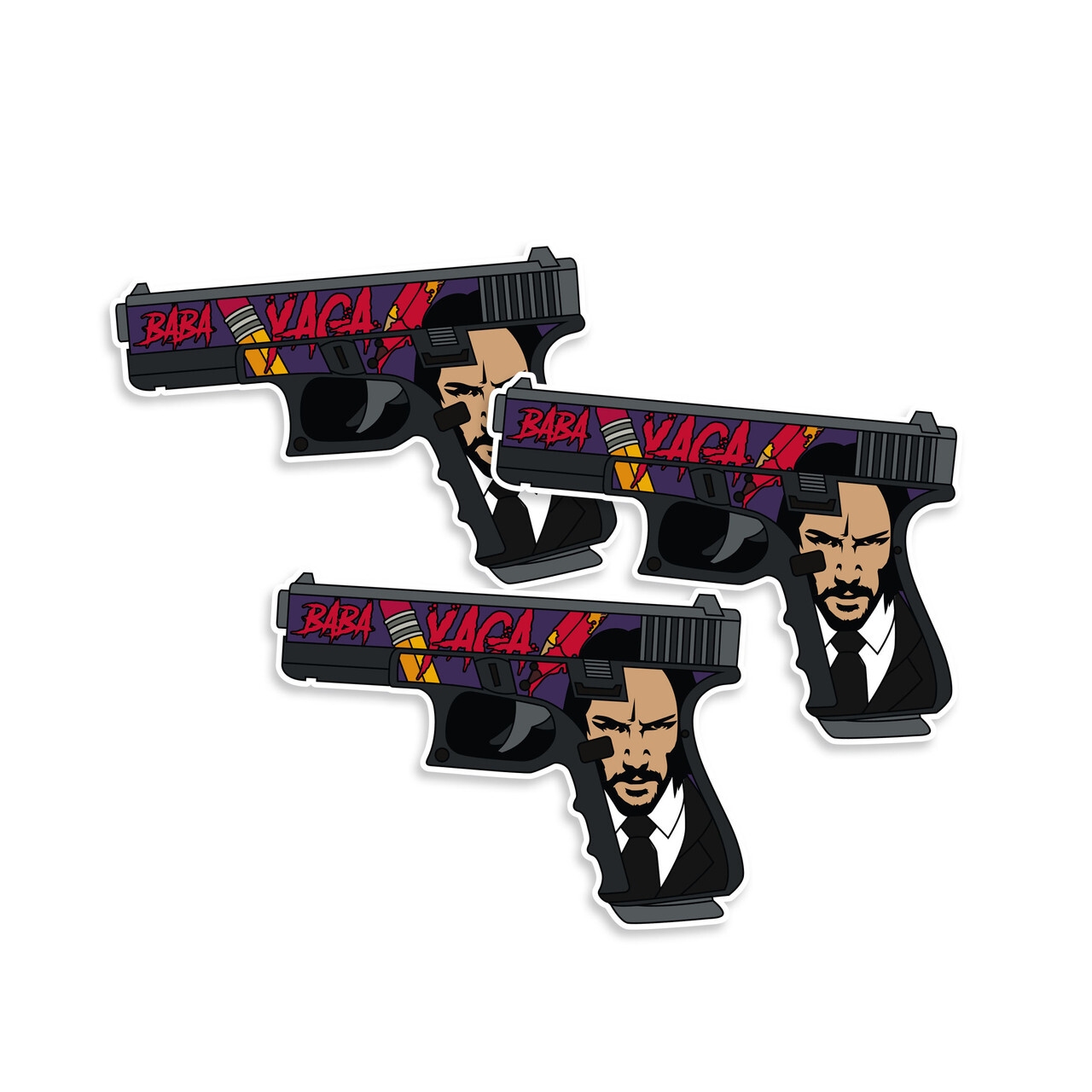 Wick Themed Striker Fire Gun Sticker