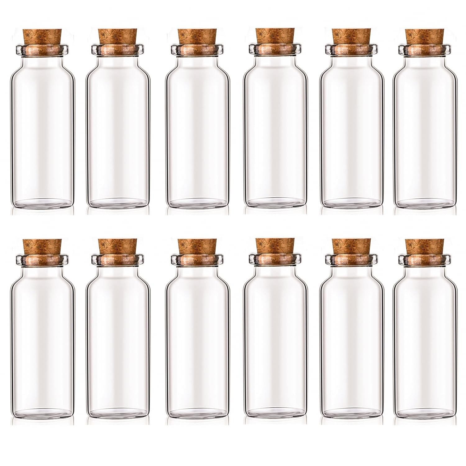 Tapones de corcho botellas de vidrio de 40 ml, decoración DIY, recuerdos fiesta