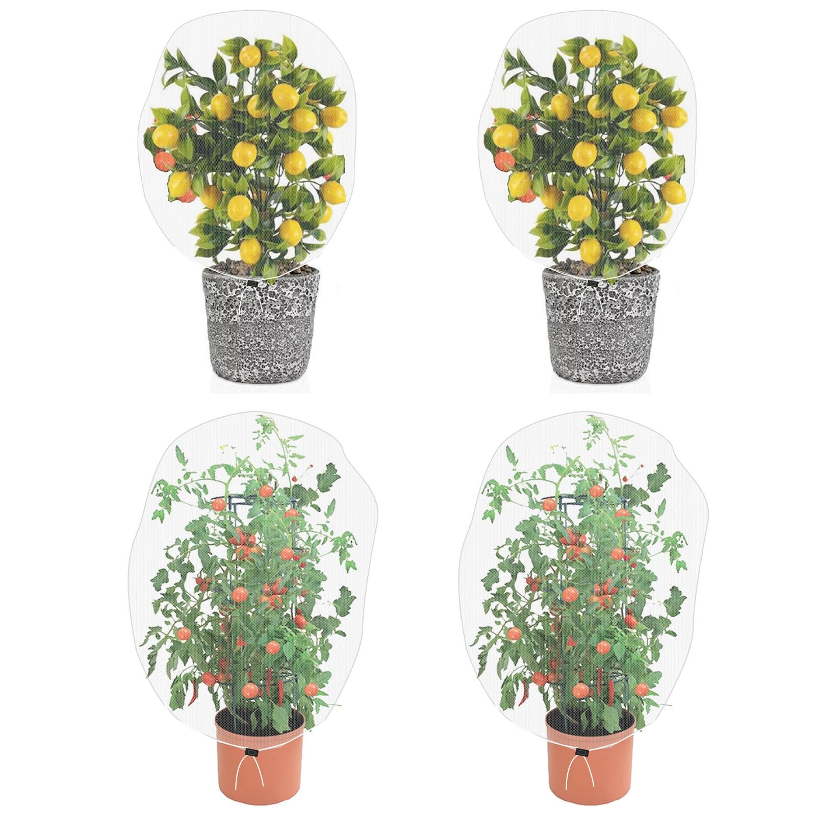 PDGROW Garden Mesh Netting for Plants, 4 Pack 3.3x2.6ft - 4 Pack, White