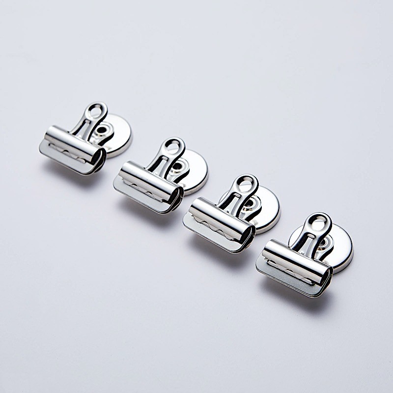 4 Silver Magnetic Bulldog Clips Fridge Metal Magnets Party Home Crafts Holders