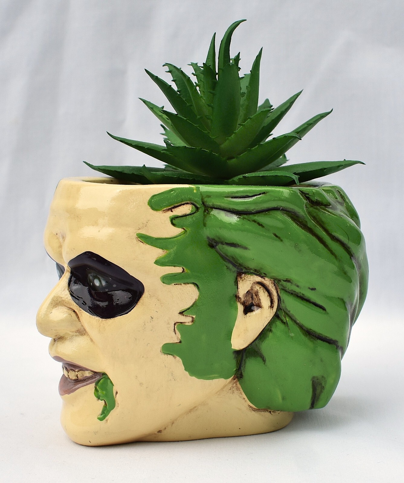 BEETLEJUICE Head - 3" Mini Planter with Artificial Aloe Succulent
