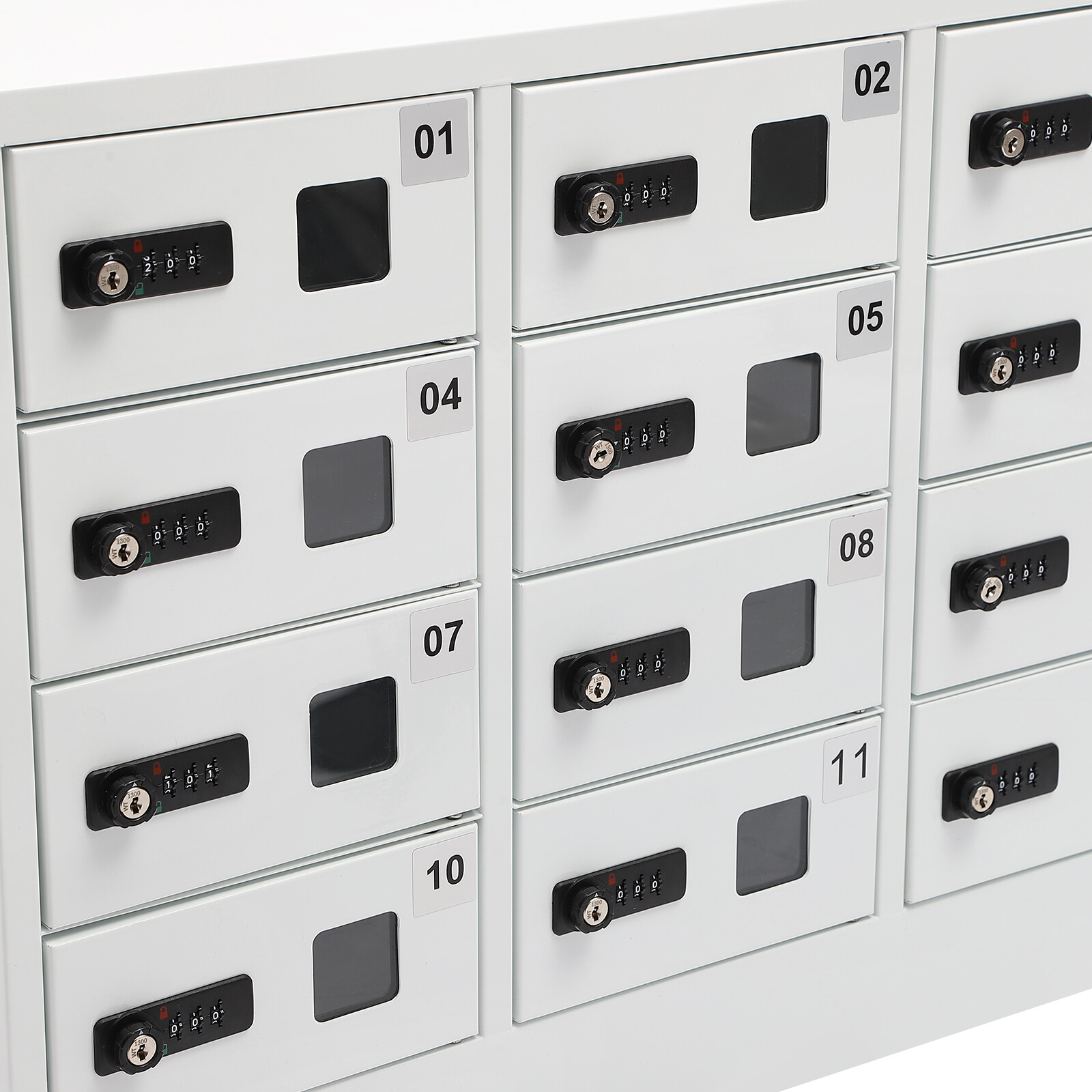 Cellphone Locker 12 Slots Charging Station Combination Lock For iPad Storage
