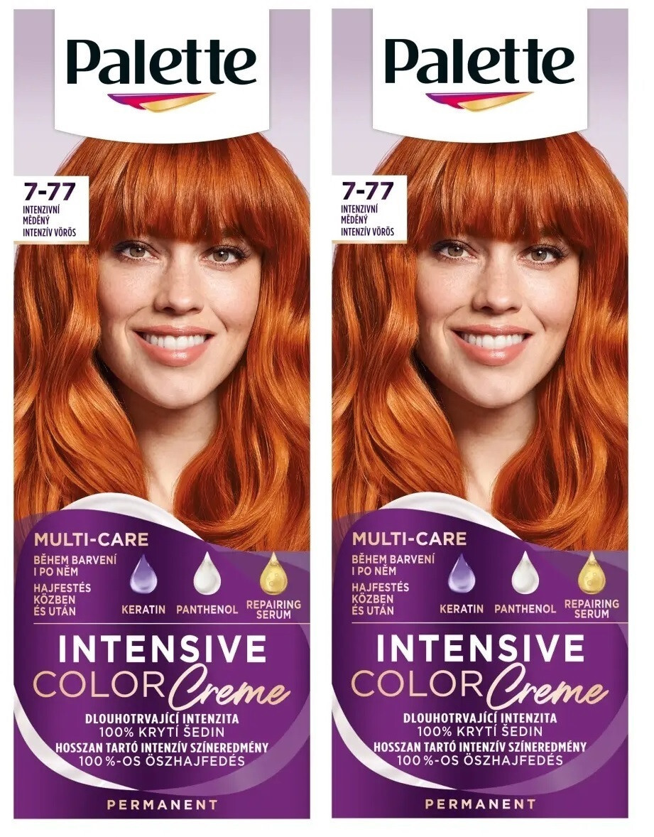 2x Schwarzkopf Palette Intensive Color Creme 7-77 Intensive Red