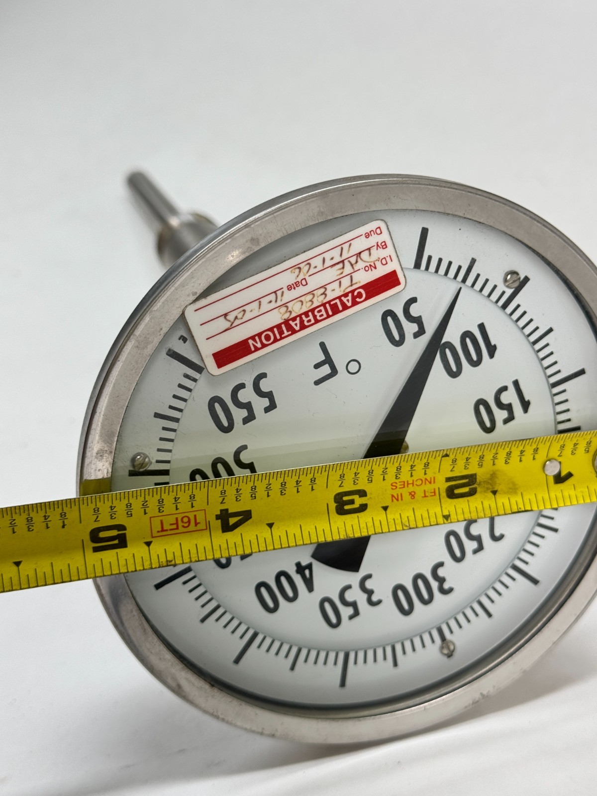 ASHCROFT Adjustable Angle Thermometer, 0-550F, 5" Face, 4-1/2" Stem, 3/4" NPT