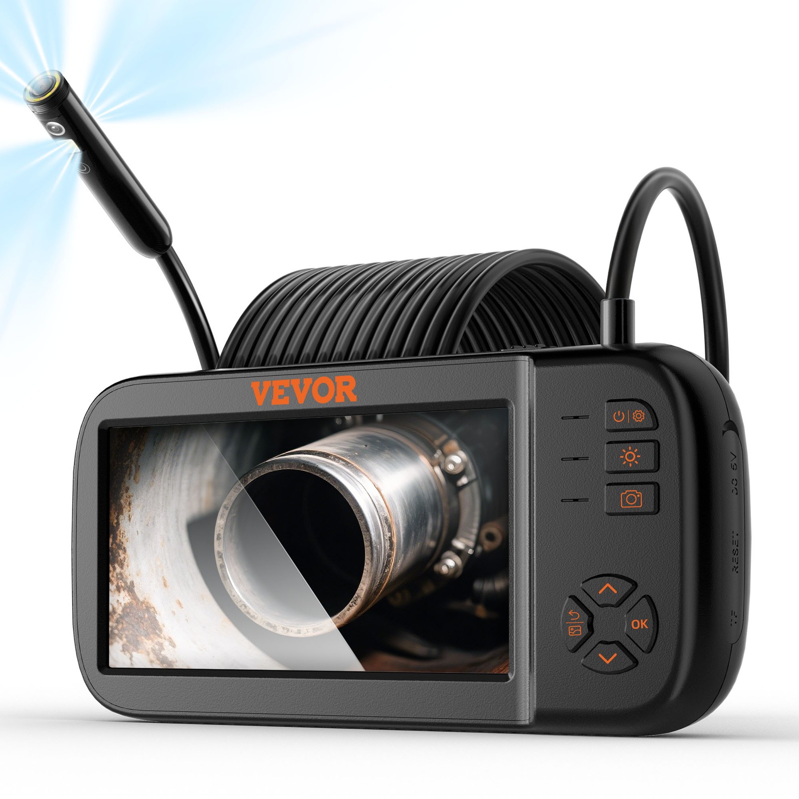 VEVOR Endoscope Camera Borescope Inspection Camera Triple Lens 4.5" IPS