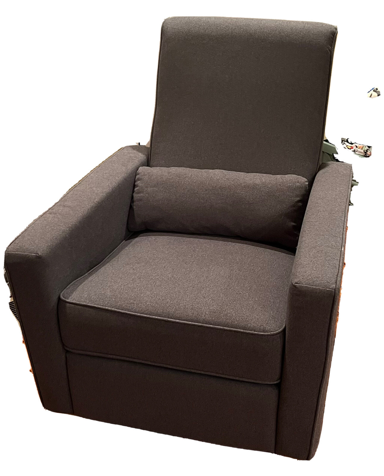DaVinci  Piper Recliner and Swivel Glider  in Gray with Cream Piping