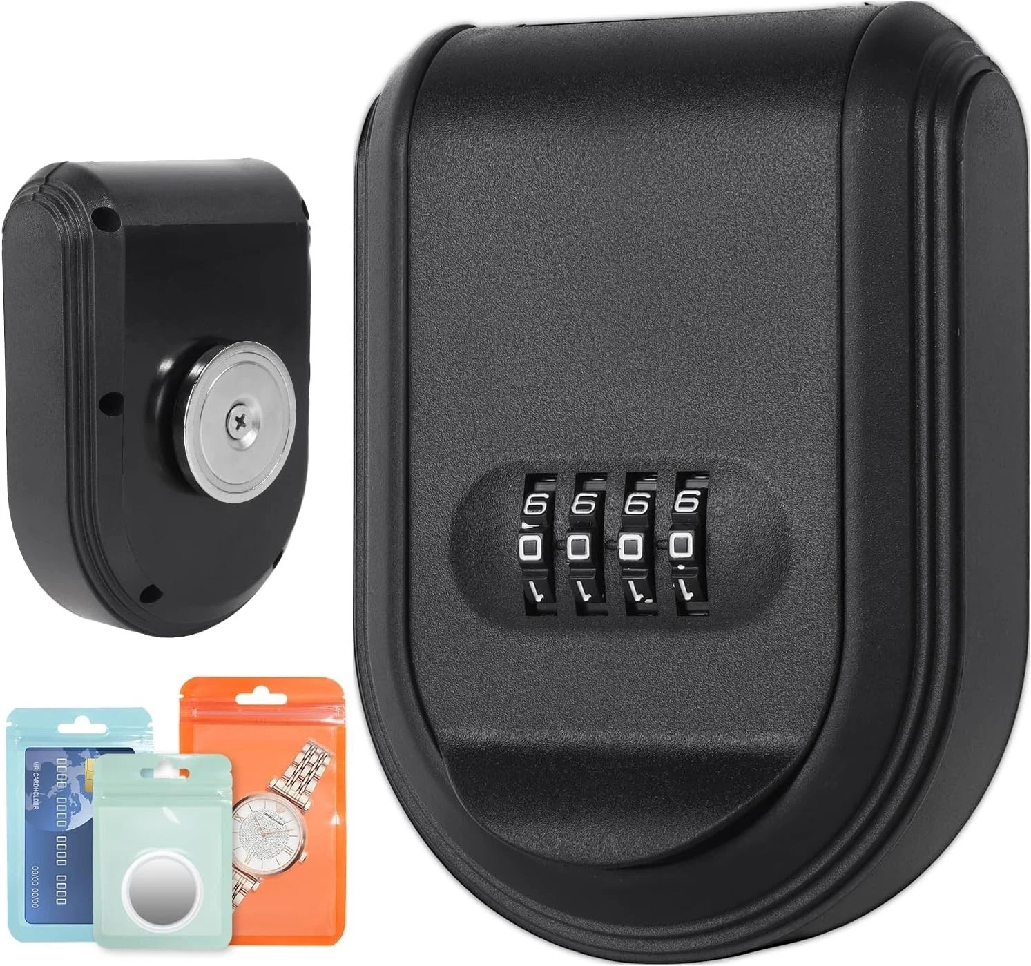 Magnetic Key Holder under Car,Hide a Key outside with Combination Lock Box,Reset