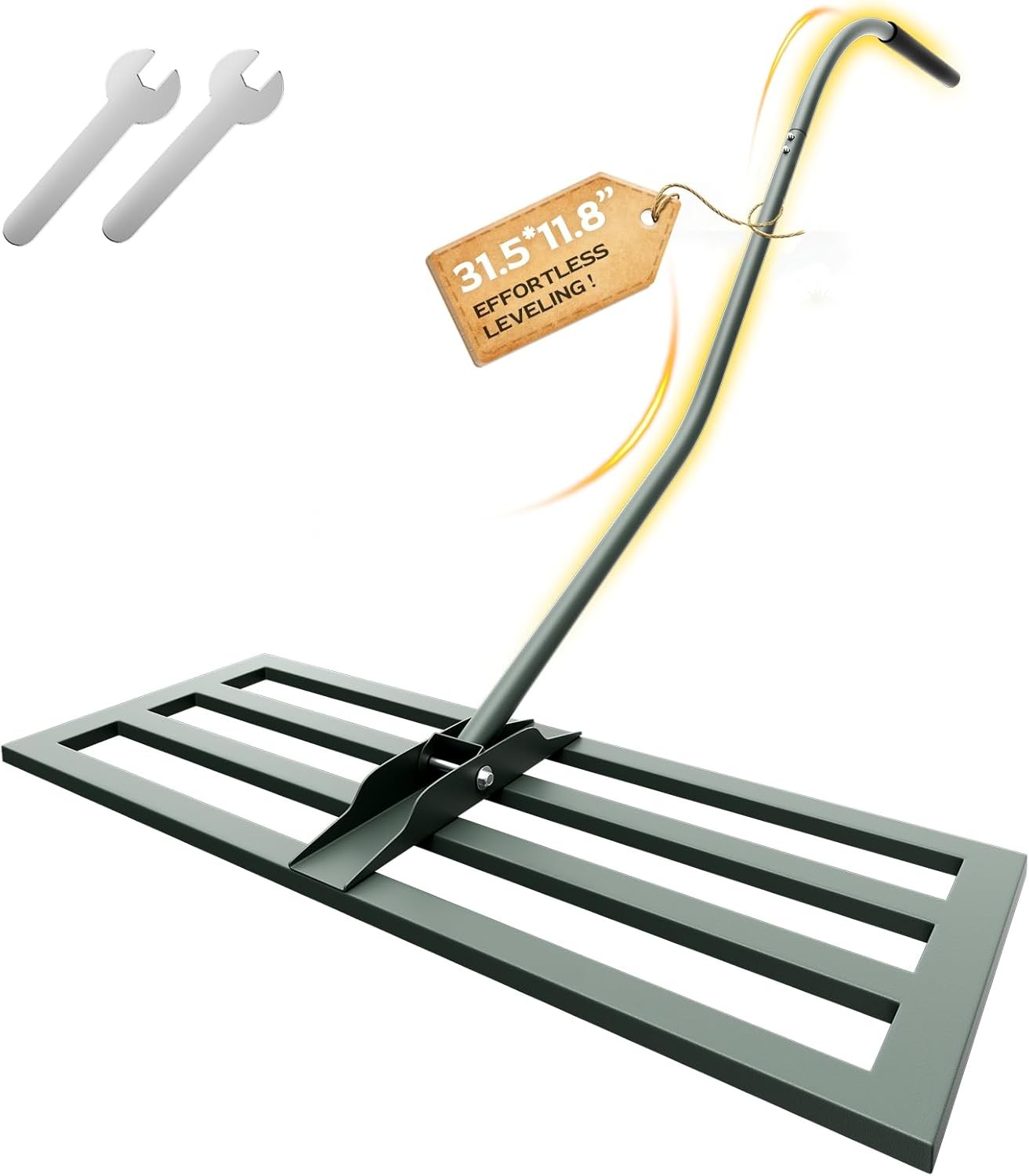 31.5×11.8 Heavy-Duty Lawn Level Rake, Ergonomic Handle