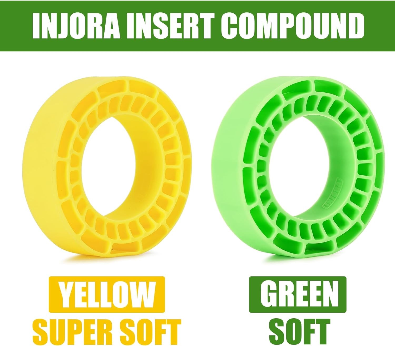 INJORA 4pcs Silicone Rubber Inserts for 64 * 24mm 1.3" Yellow