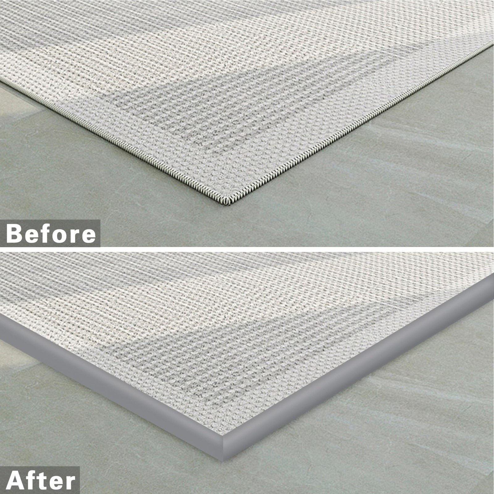 Carpet to Tile Floor Transition Strip, Grey Self-Adhesive Threshold Edging Tr...