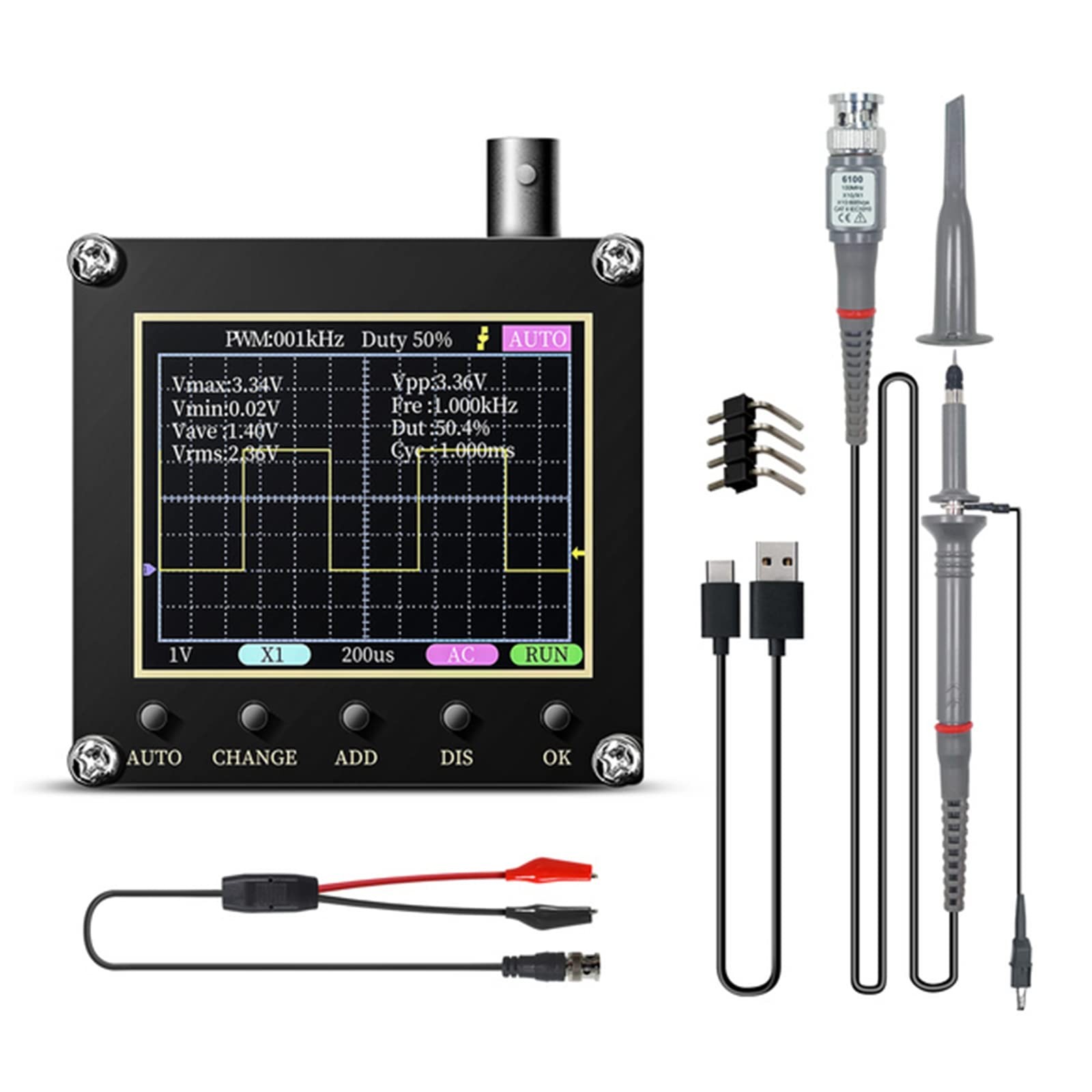 138Pro Mini Handheld Digital Oscilloscope Kit, 2.5MS/s High Sampling Rate, 20...
