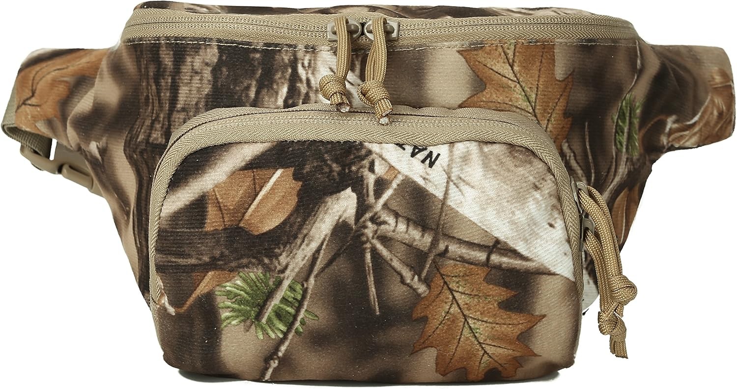 AUSCAMOTEK Hunting Camouflage Fanny Pack for Men - Waterproof Woodland Camo
