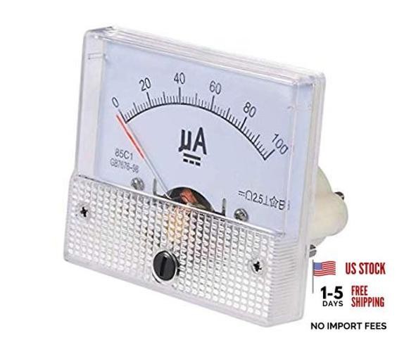 DC 0-100uA Analog Current Panel 85C1 Ammeter Gauge 2.5 DC 100uA