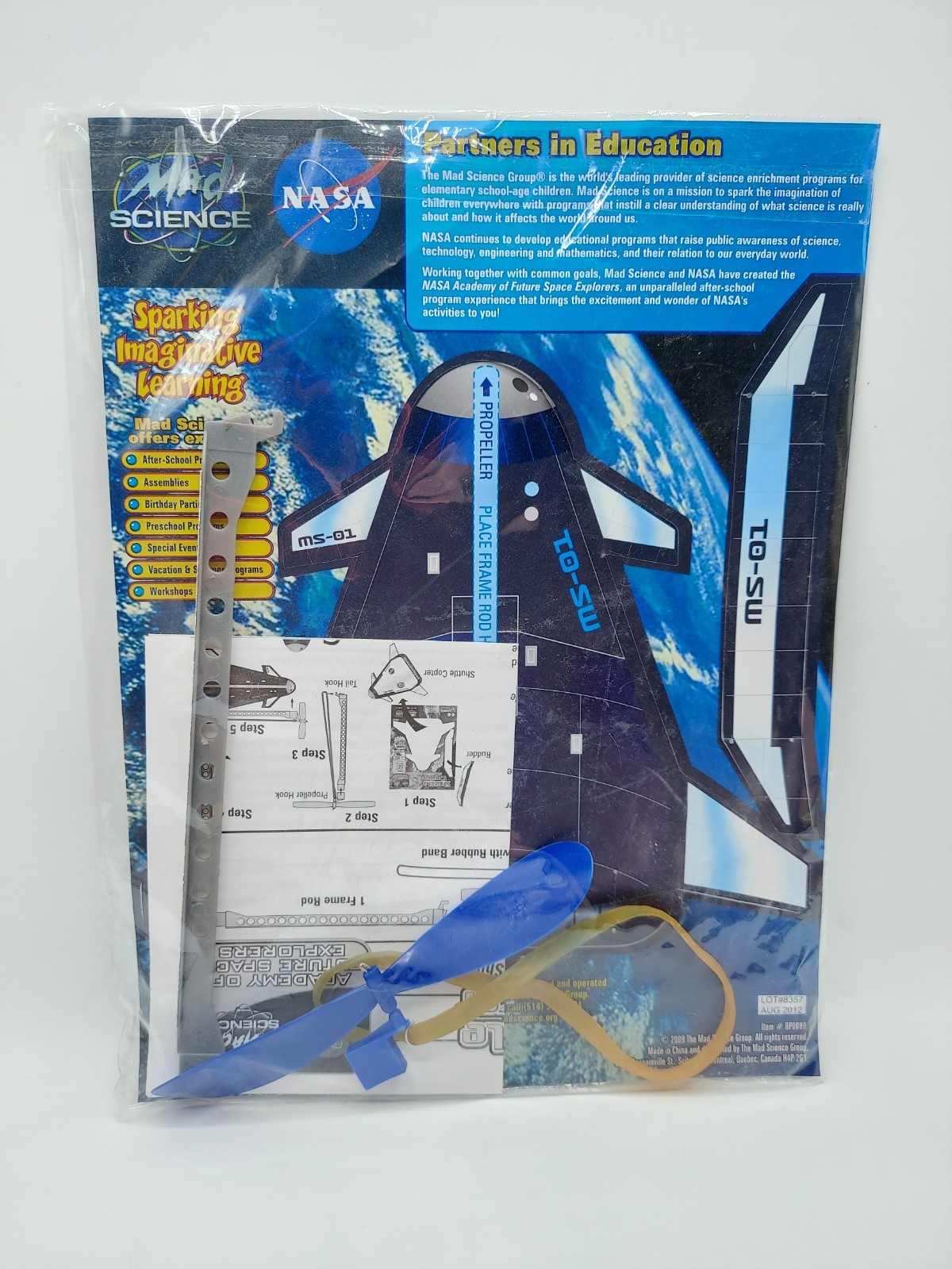 NASA Mad Science Shuttle Copter Model Kit - NOS - Rare!