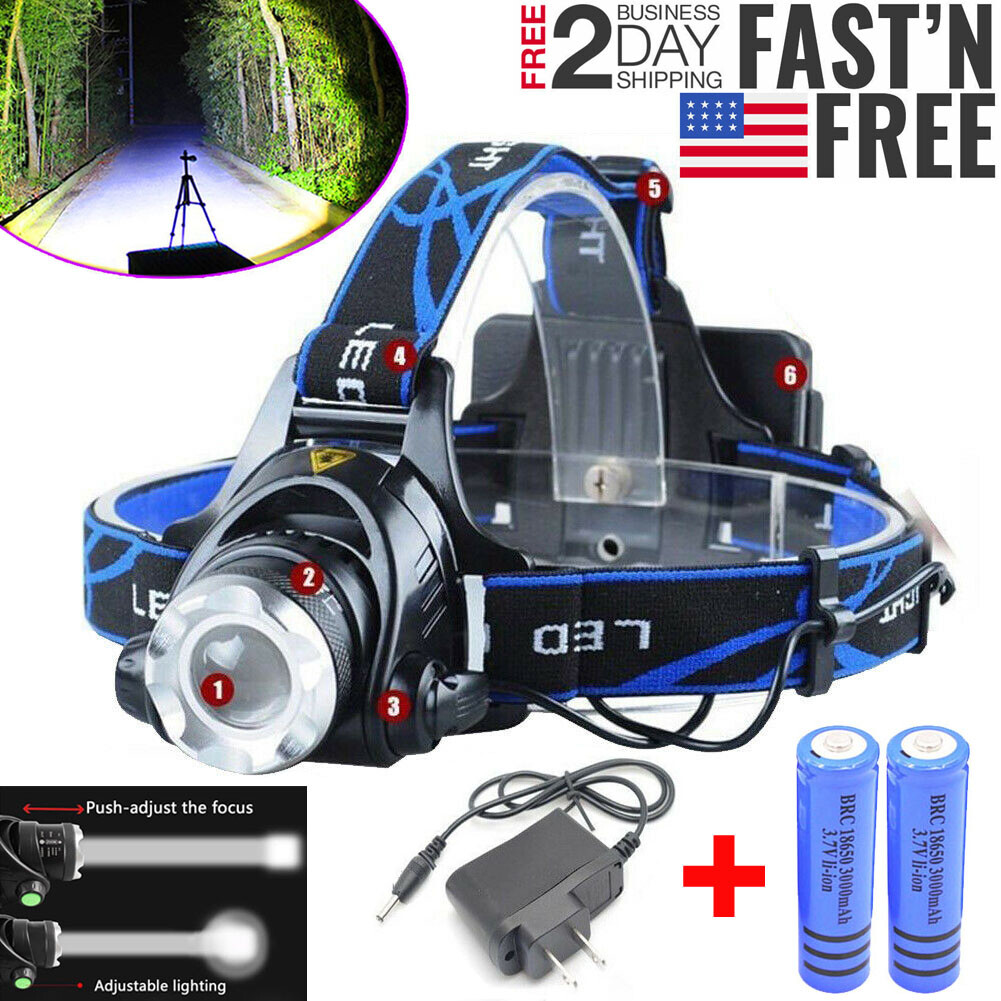 High Power 99000000LM Super Bright Headlamp LED Rechargeable Security Headlight